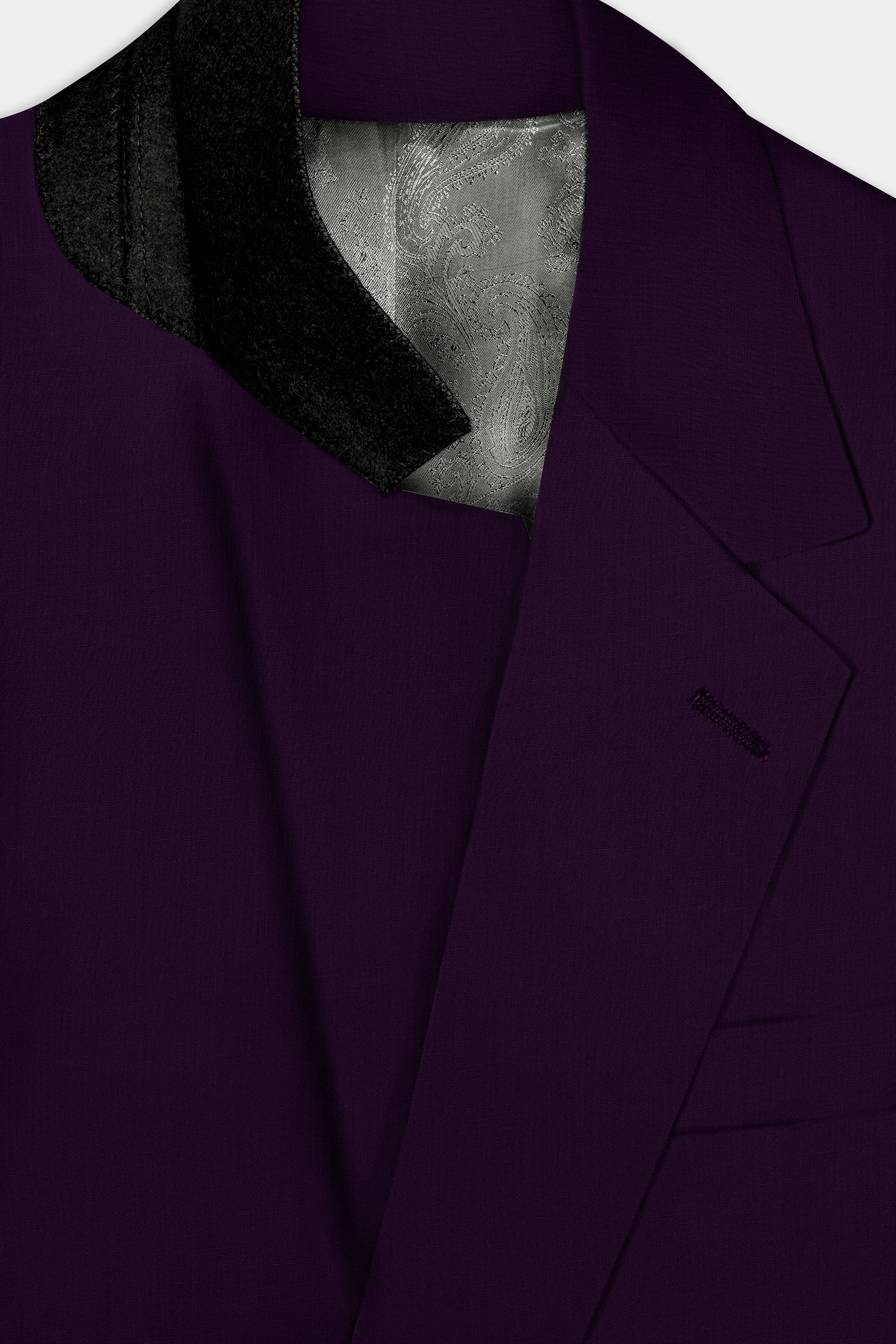 Regal Plum-Eggplant Purple Solid Wool Rich Single Breasted Stretchable traveler Suit