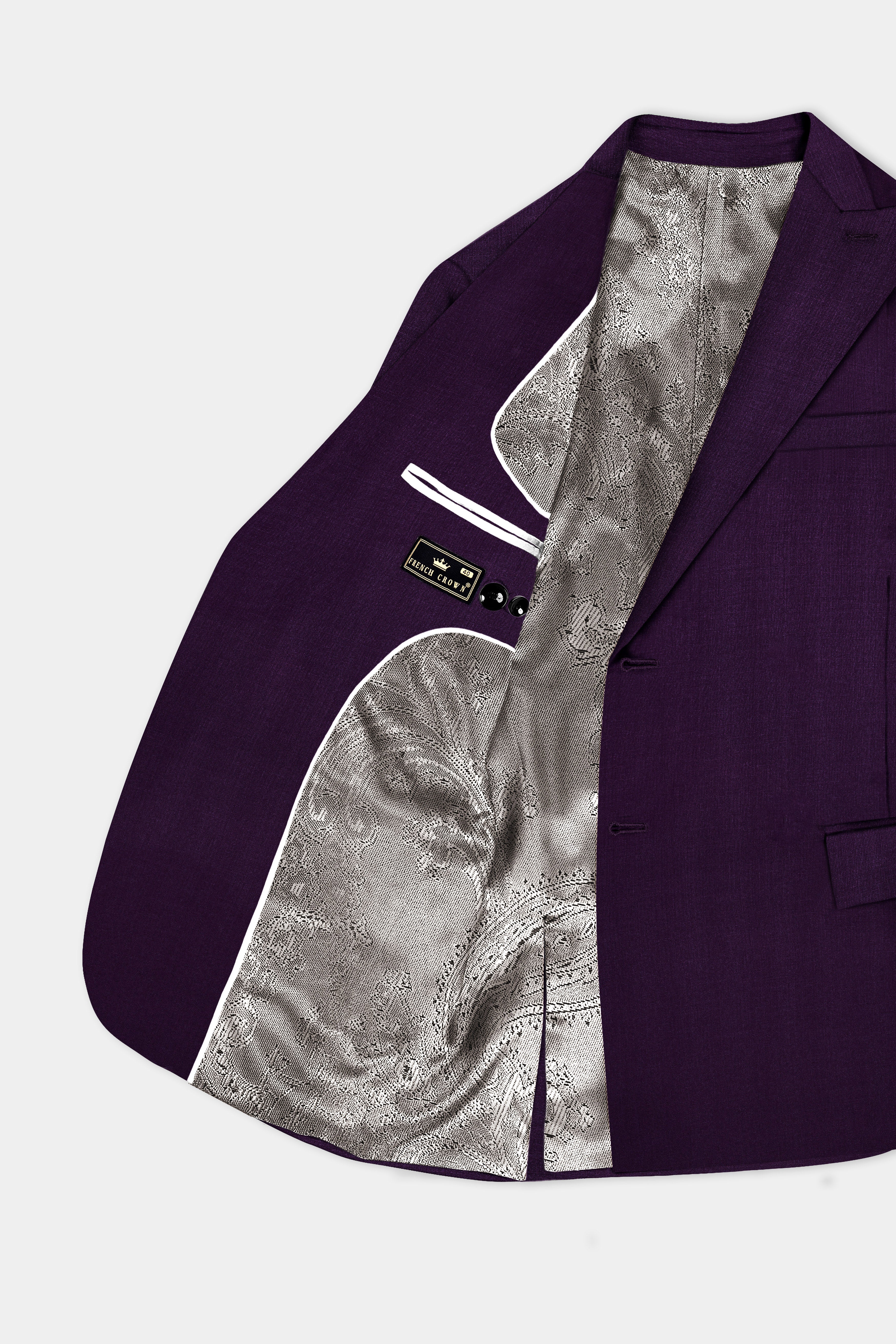 Regal Plum-Eggplant Purple Solid Wool Rich Single Breasted Stretchable traveler Suit