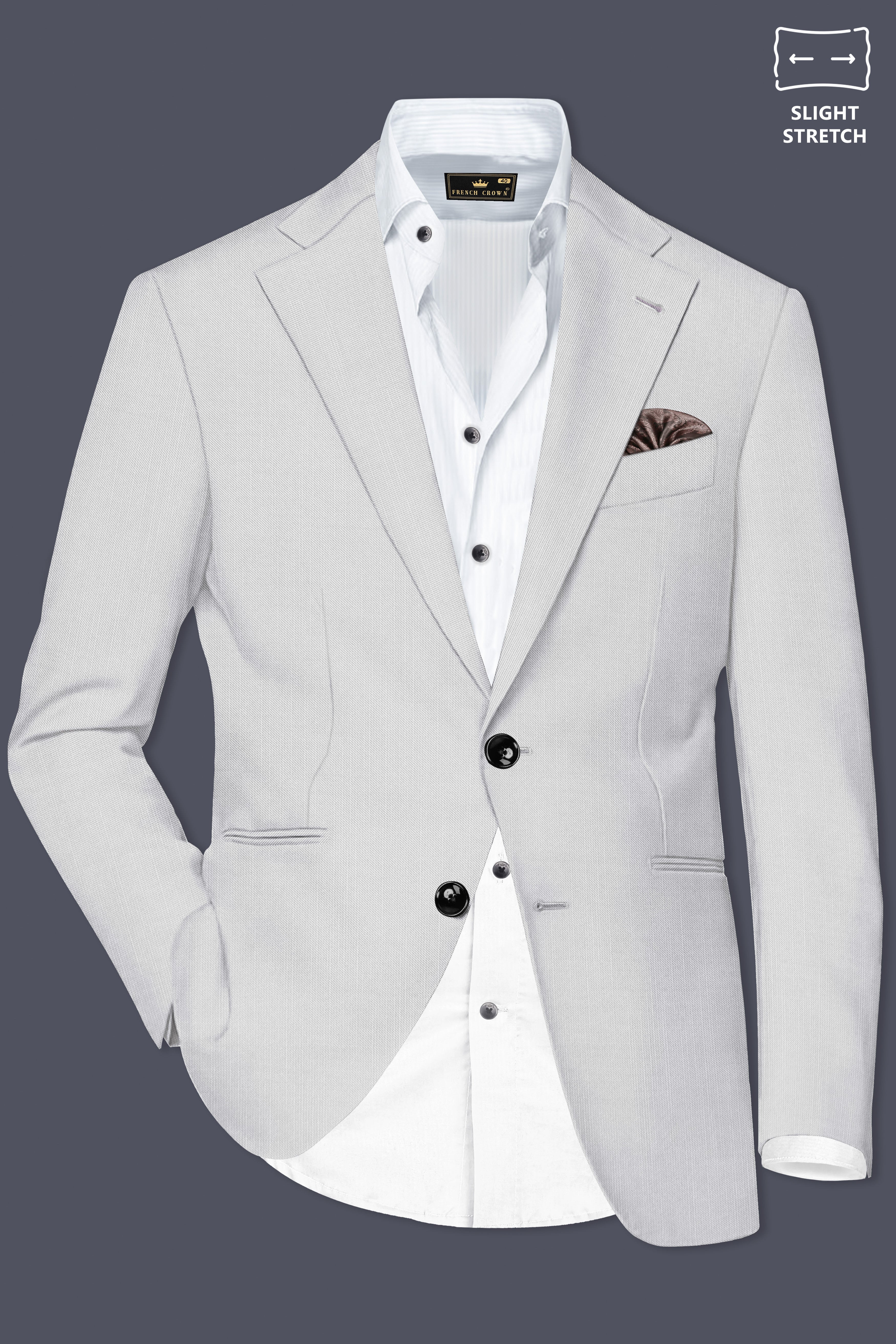 Granite-Alto Gray Solid Wool Rich Single Breasted Slight Stretch Suit