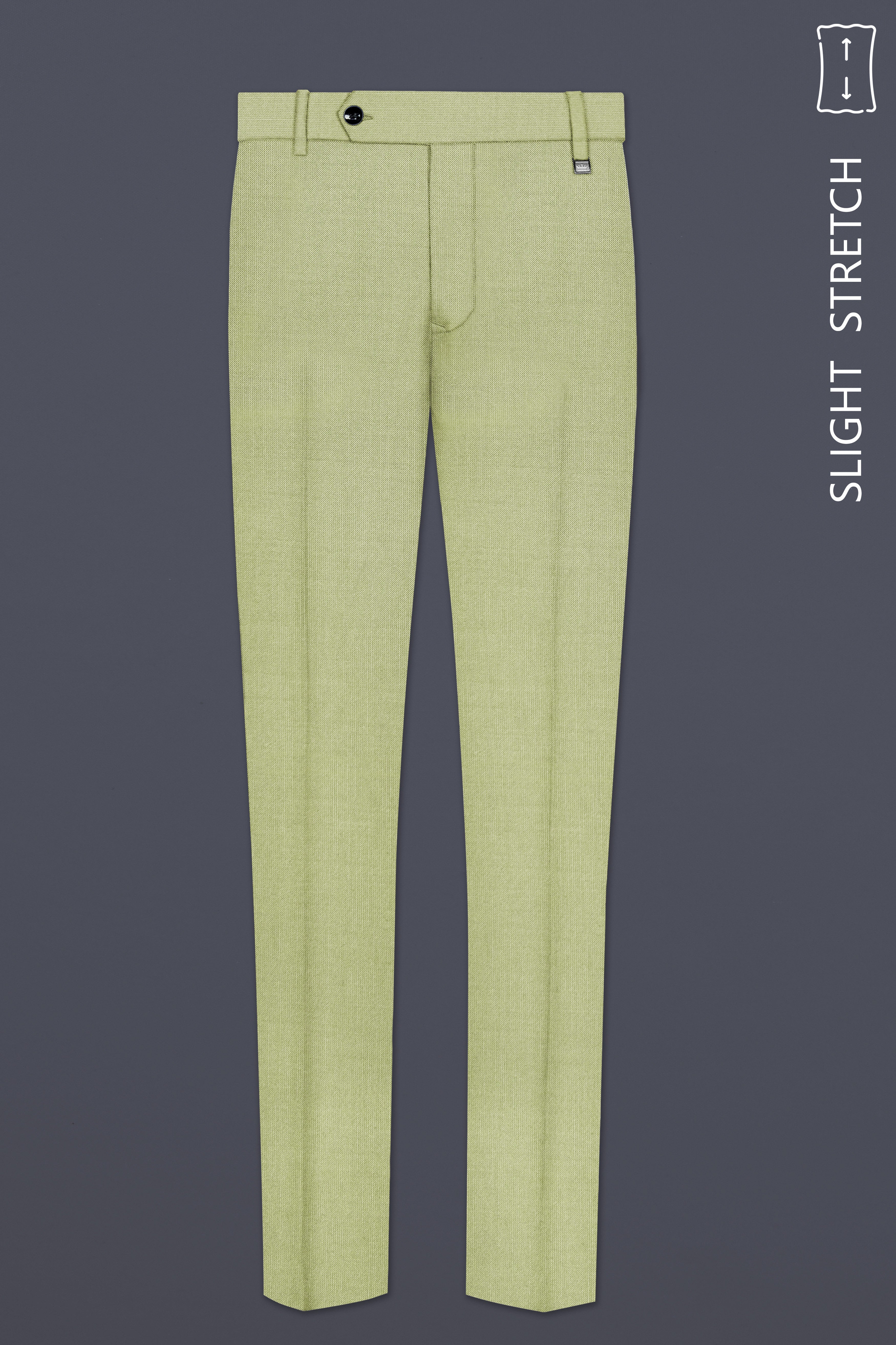 Marsh-Swamp Green Solid Wool Rich Single Breasted Slight Stretch Suit