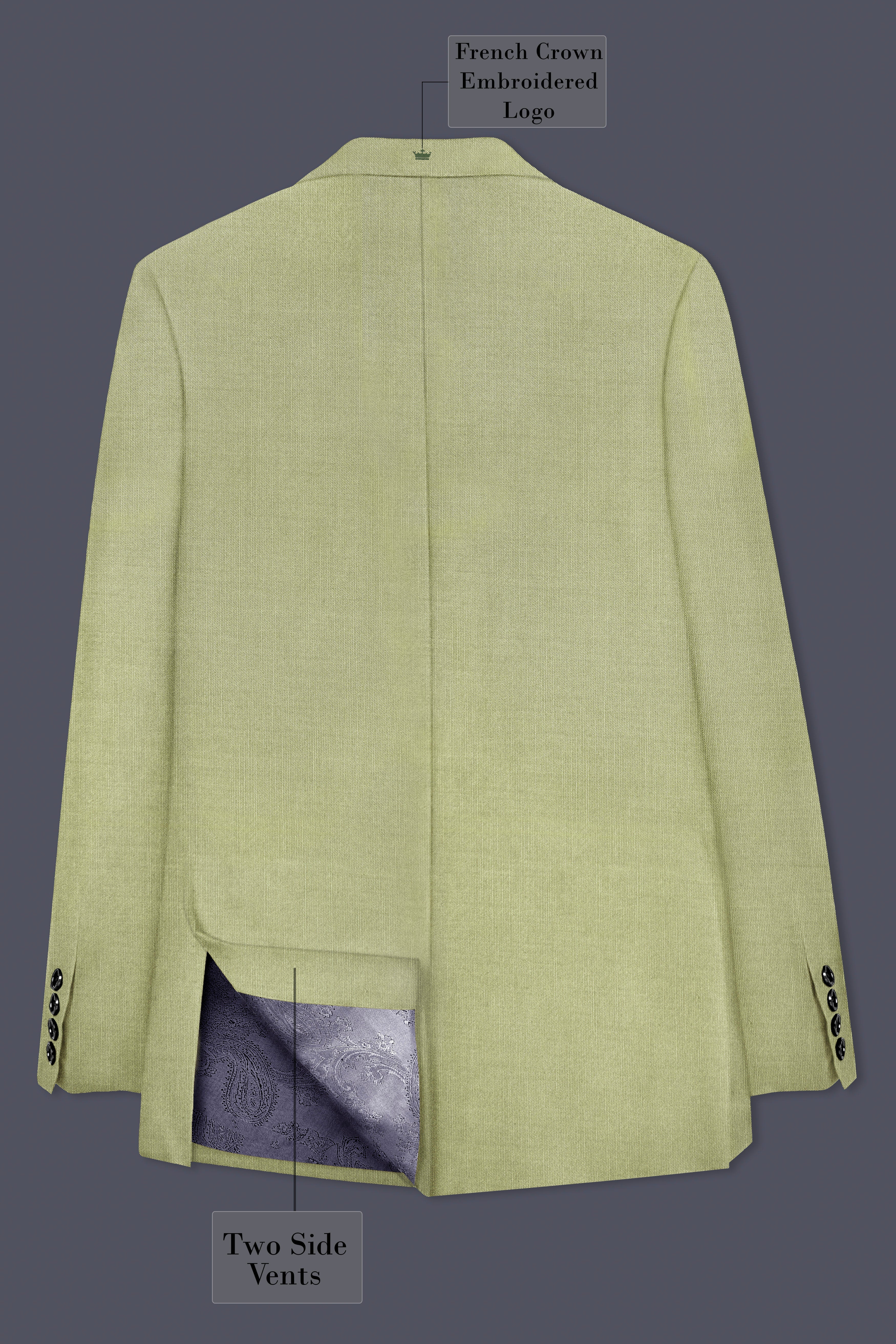 Marsh-Swamp Green Solid Wool Rich Single Breasted Stretchable Traveler Suit