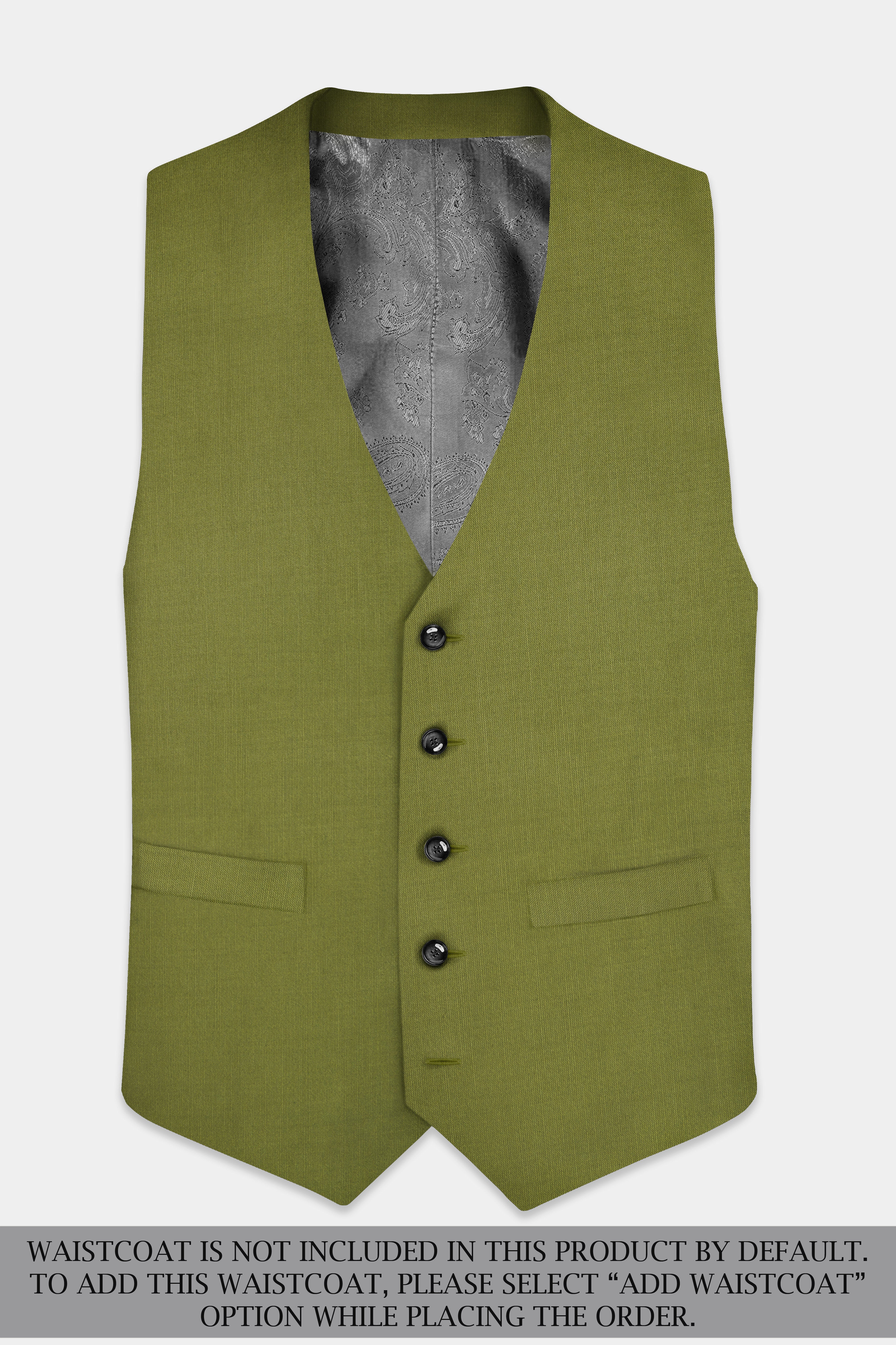 Glade-Muddy Green Solid Wool Rich Single Breasted Slight Stretch Suit