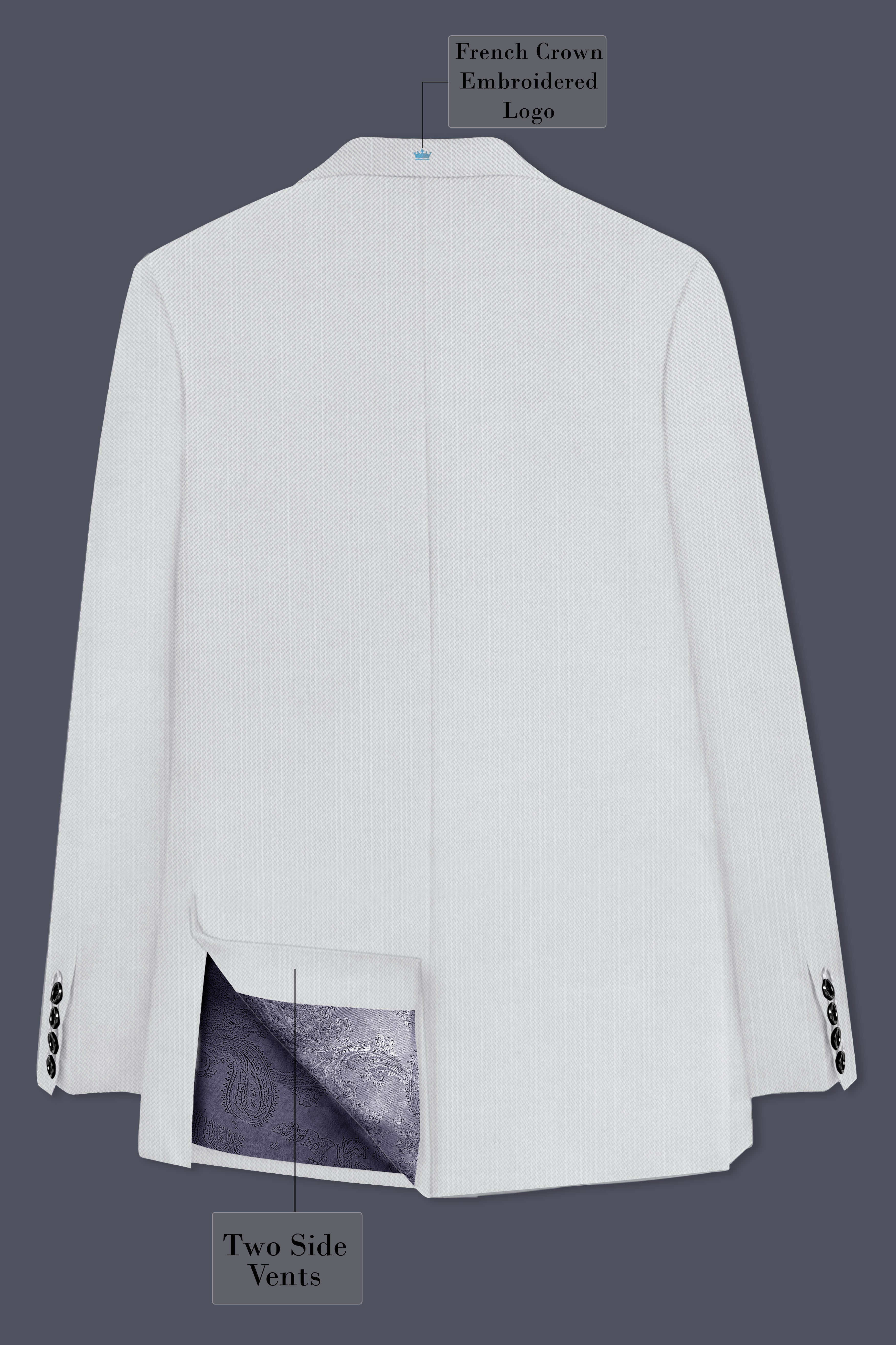 Granite-Alto Gray Solid Wool Rich Double Breasted Slight Stretch Suit
