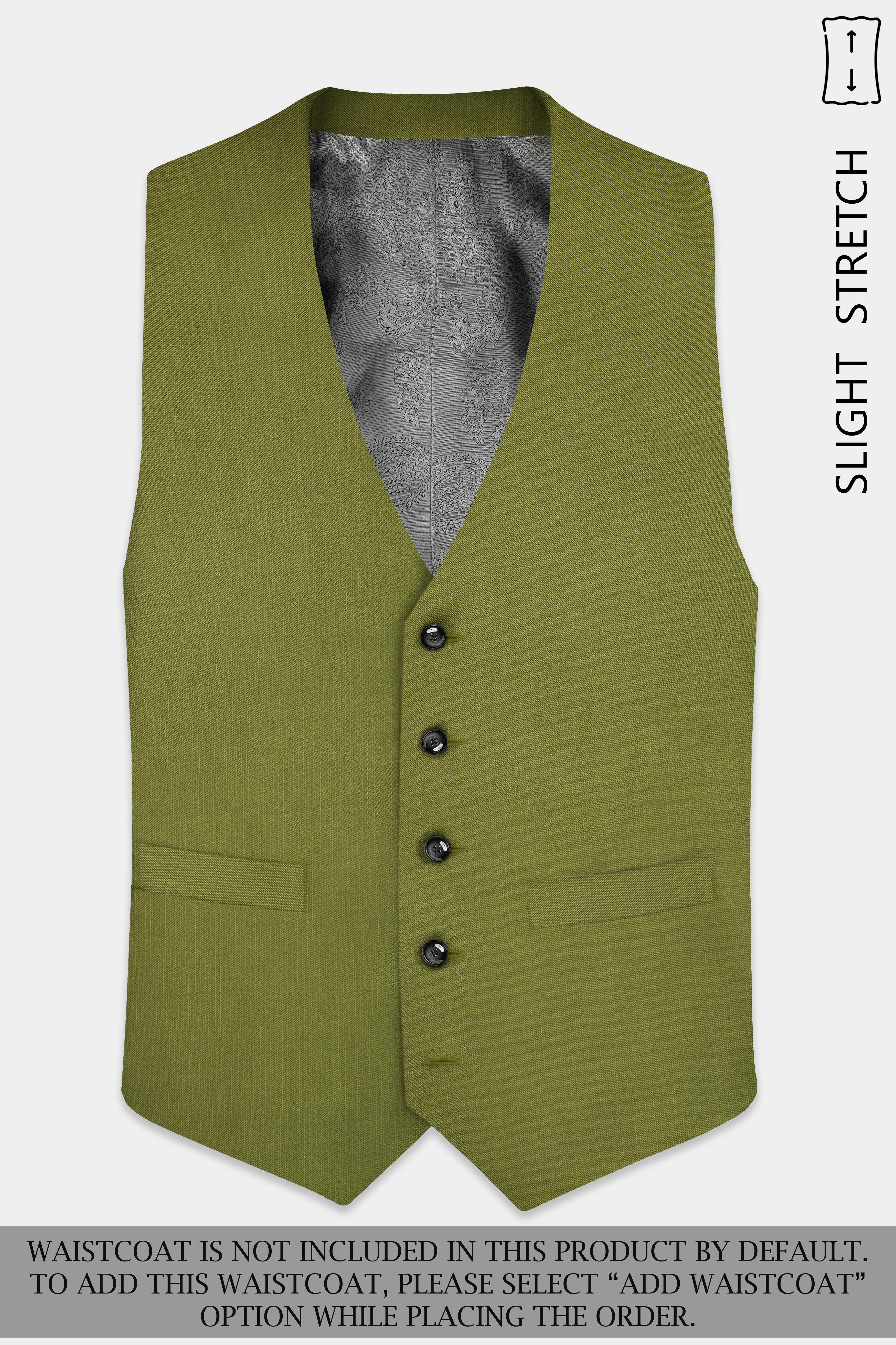 Glade-Muddy Green Solid Wool Rich Double Breasted Slight Stretch Suit