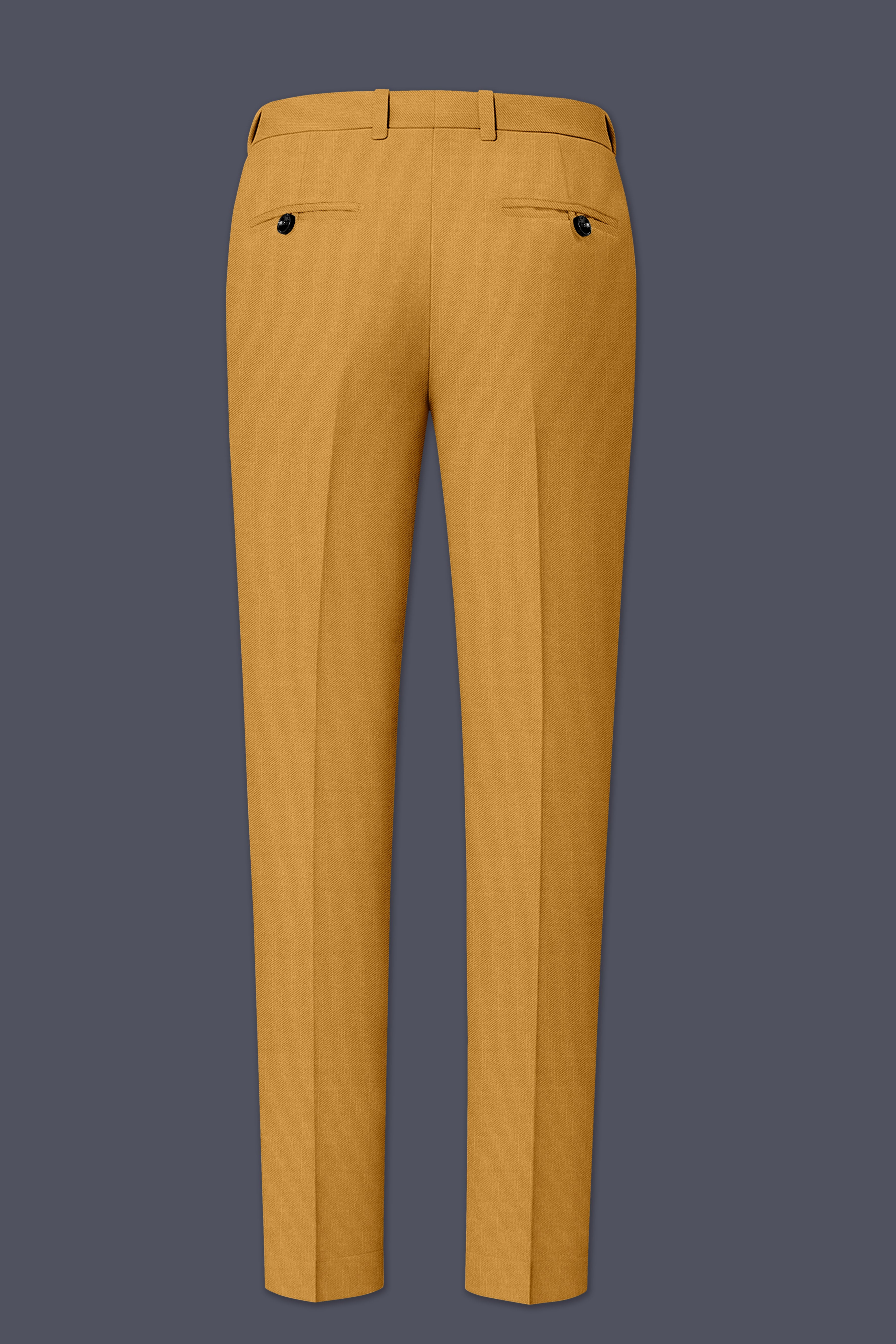 Saffron-Harvest Yellow Solid Wool Rich Double Breasted Slight Stretch Suit