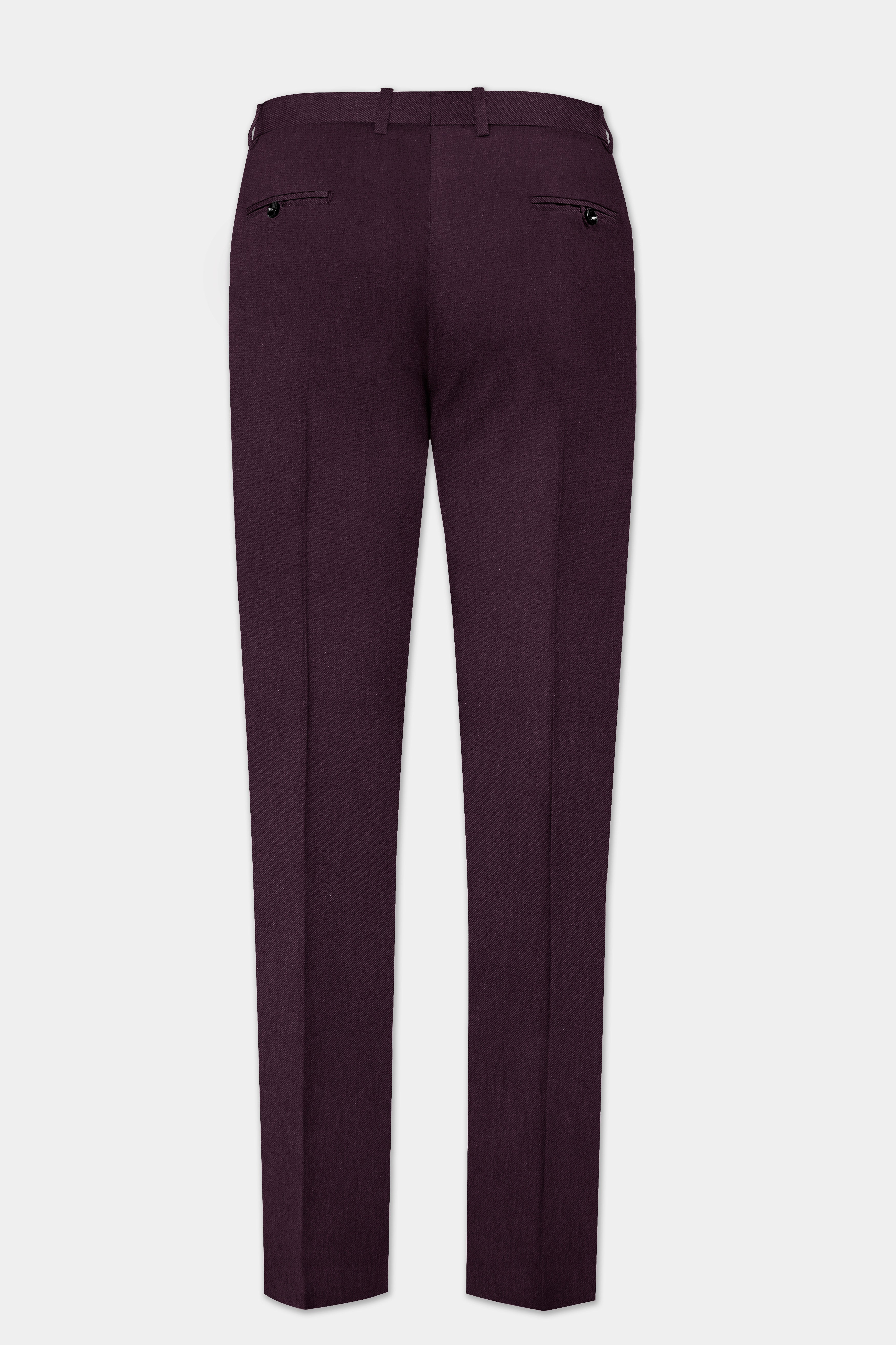 Zambezi Purple Solid Cotton Single Breasted Suit