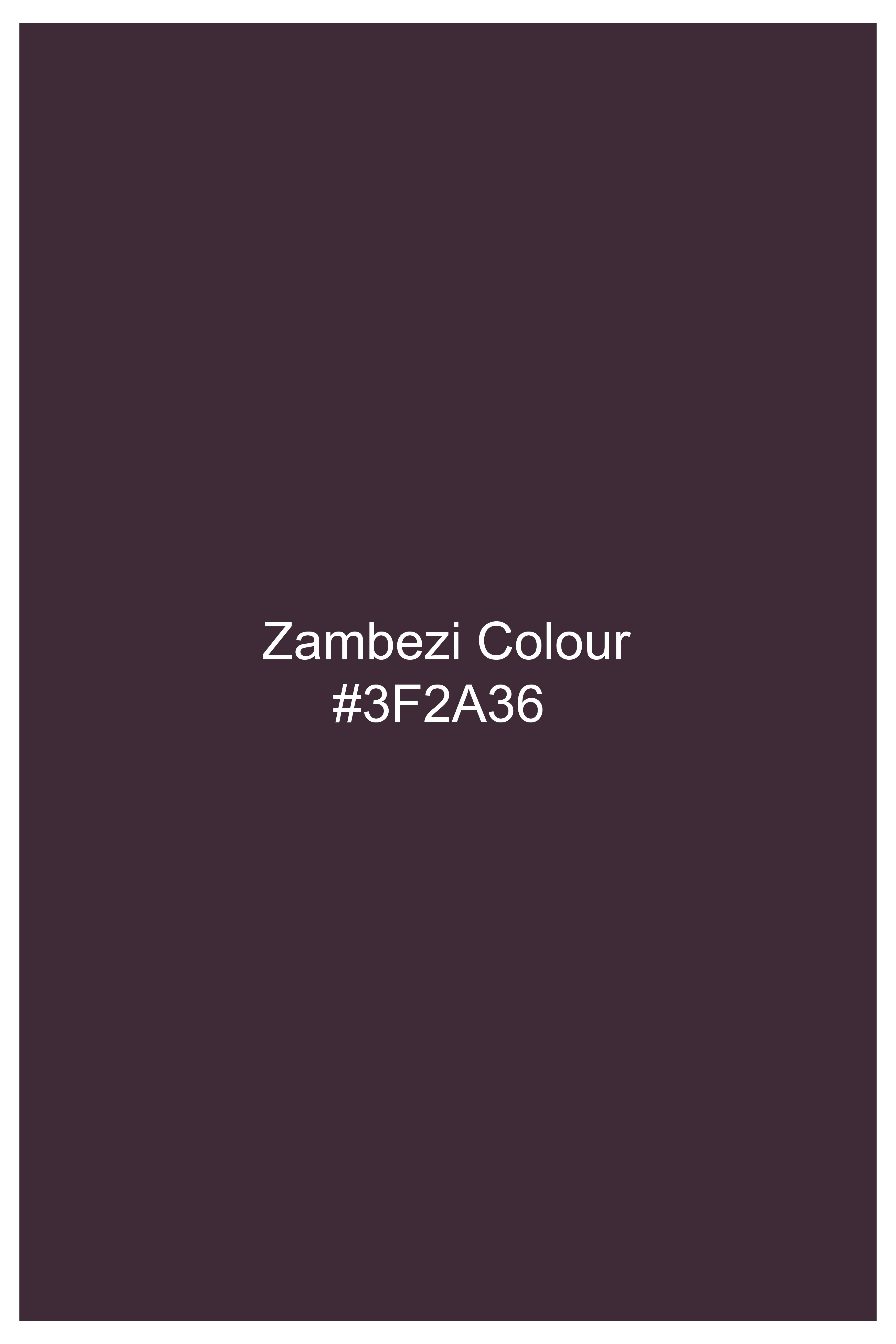 Zambezi Purple Solid Cotton Single Breasted Suit