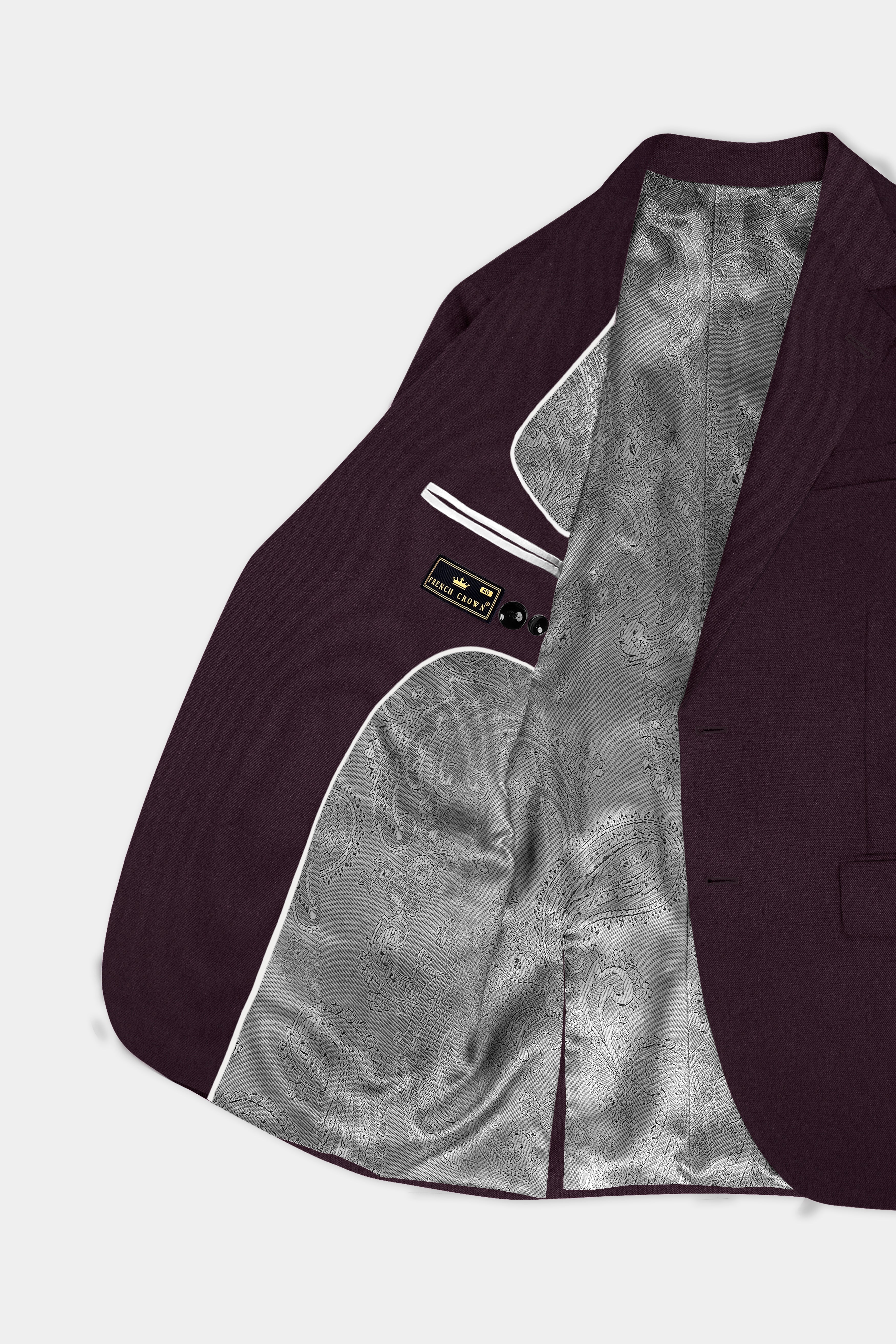 Zambezi Purple Solid Cotton Single Breasted Suit