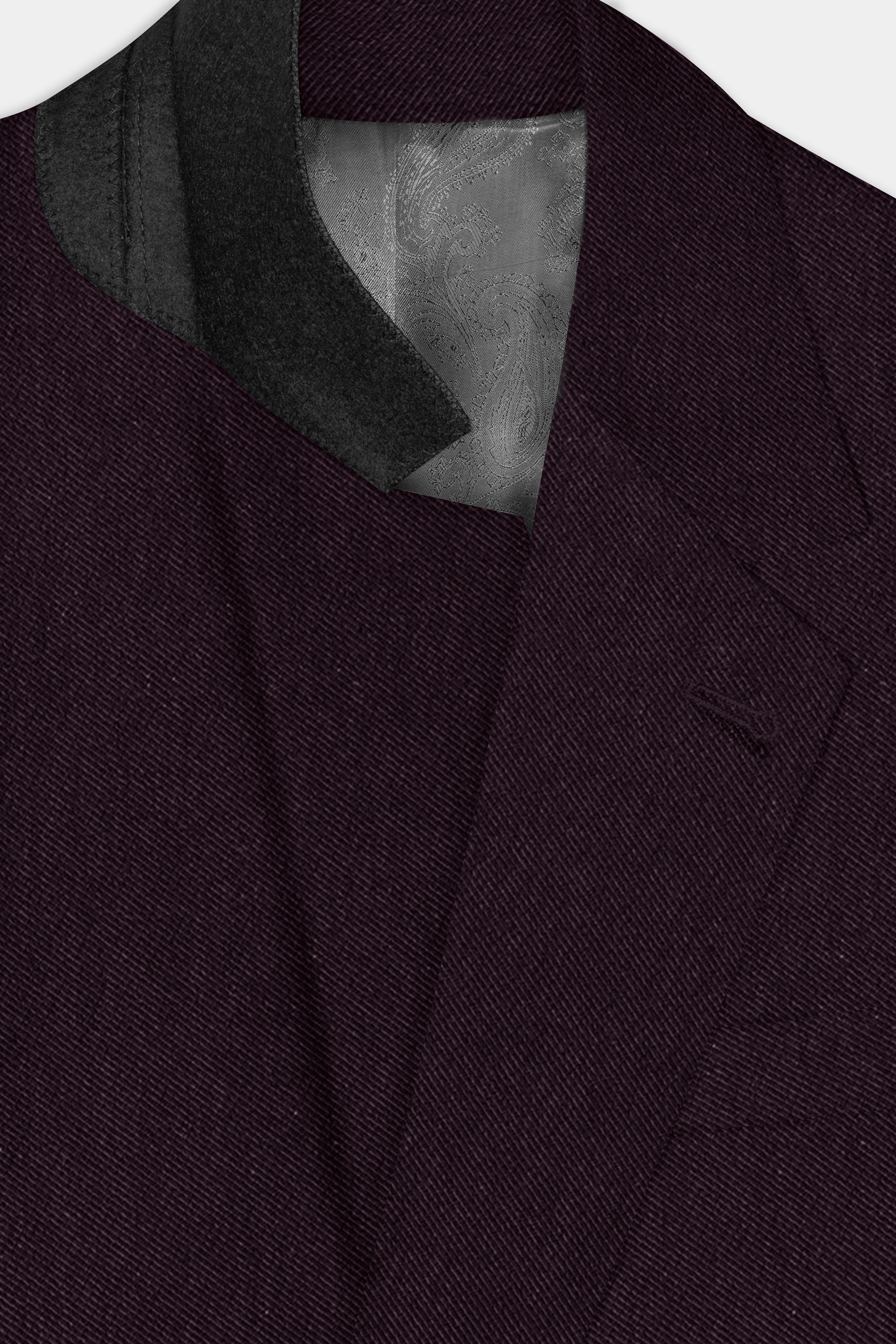 Zambezi Purple Solid Cotton Single Breasted Suit