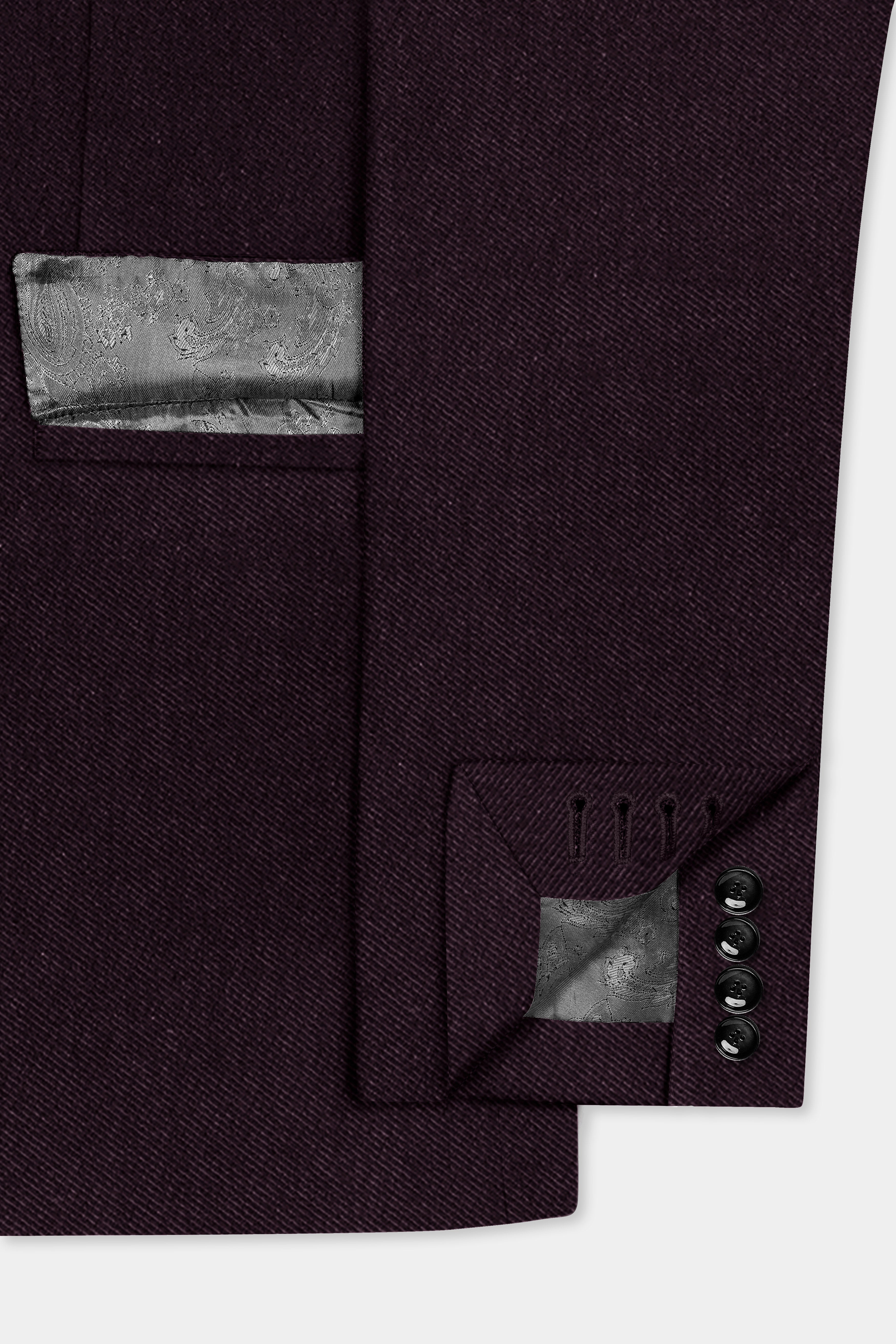 Zambezi Purple Solid Cotton Single Breasted Suit