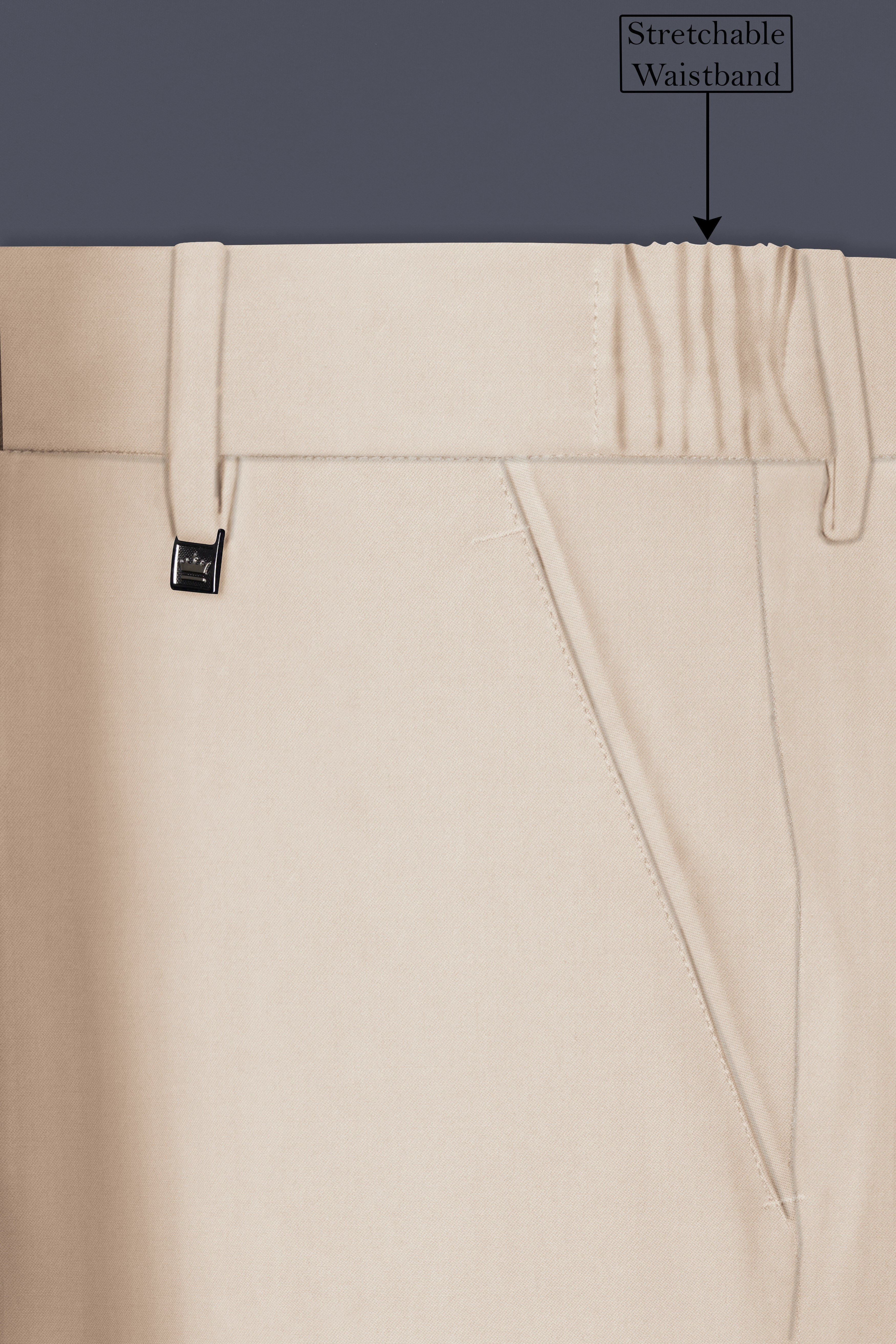 Almond Cream Solid Cotton Single Breasted Suit