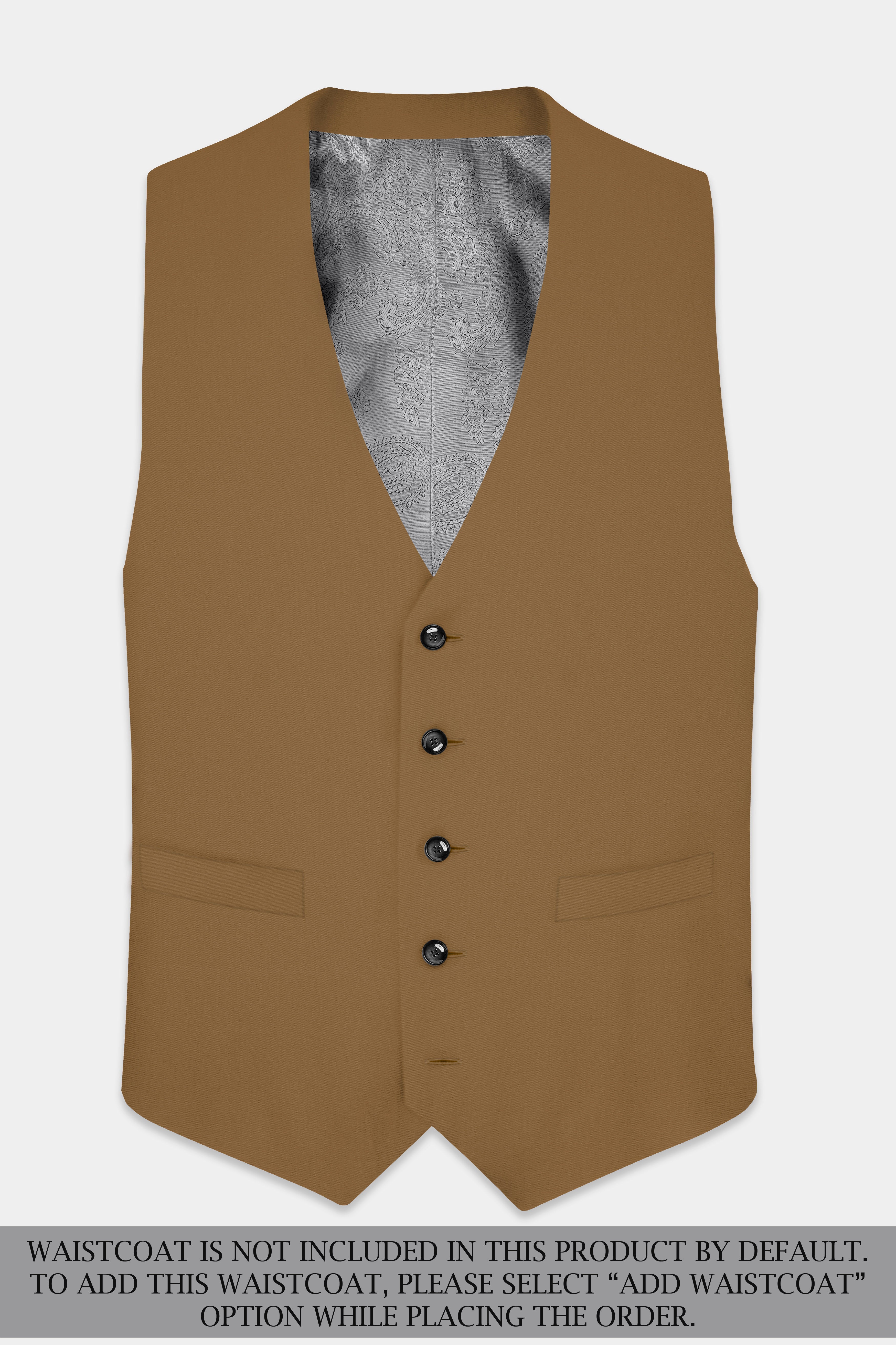 Roman Coffee Brown Solid Wool Rich Single Breasted Suit