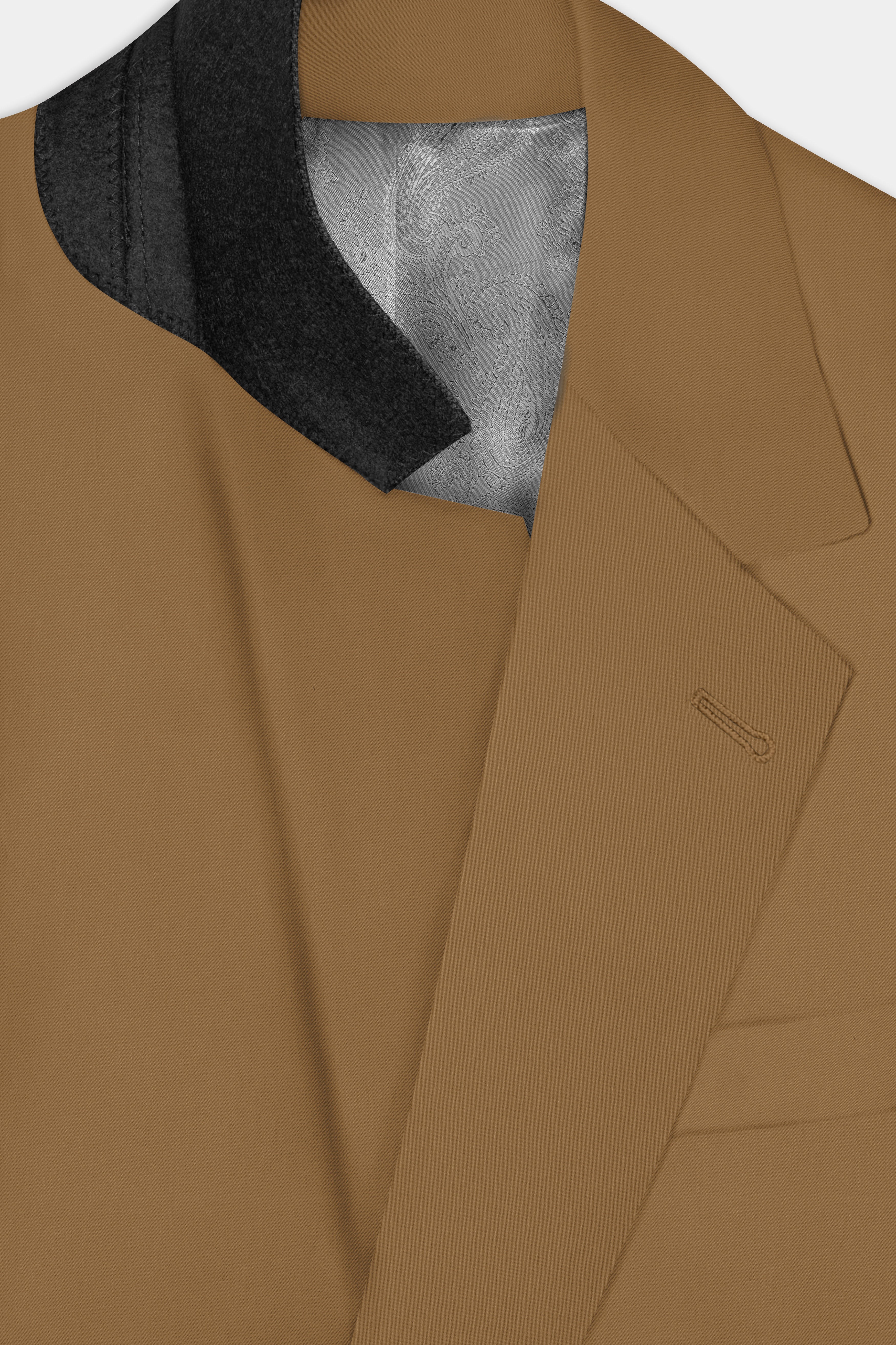 Roman Coffee Brown Solid Wool Rich Single Breasted Suit