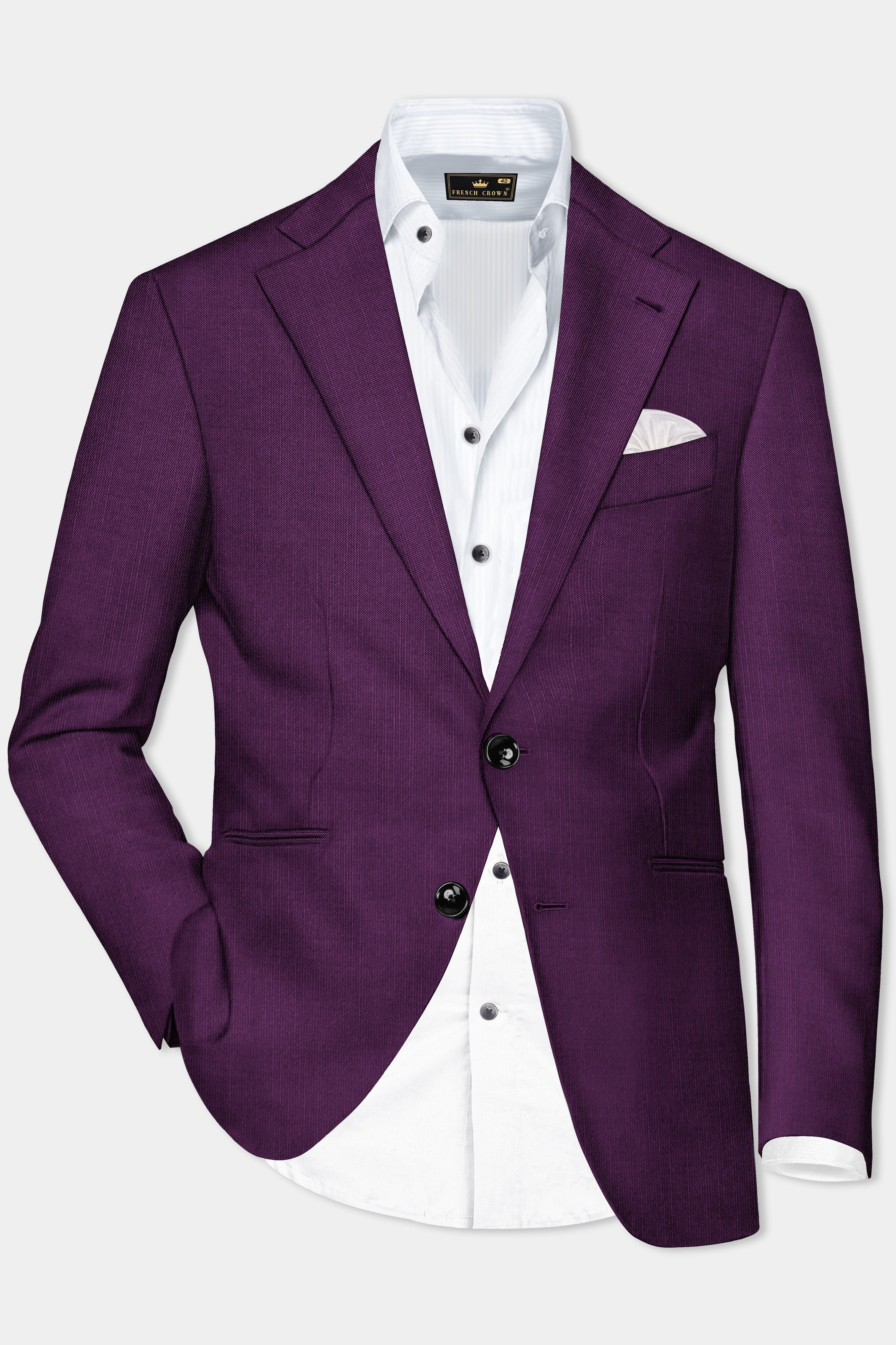 Orchid-Grape Purple Solid Wool Rich Single Breasted Stretchable traveler Suit