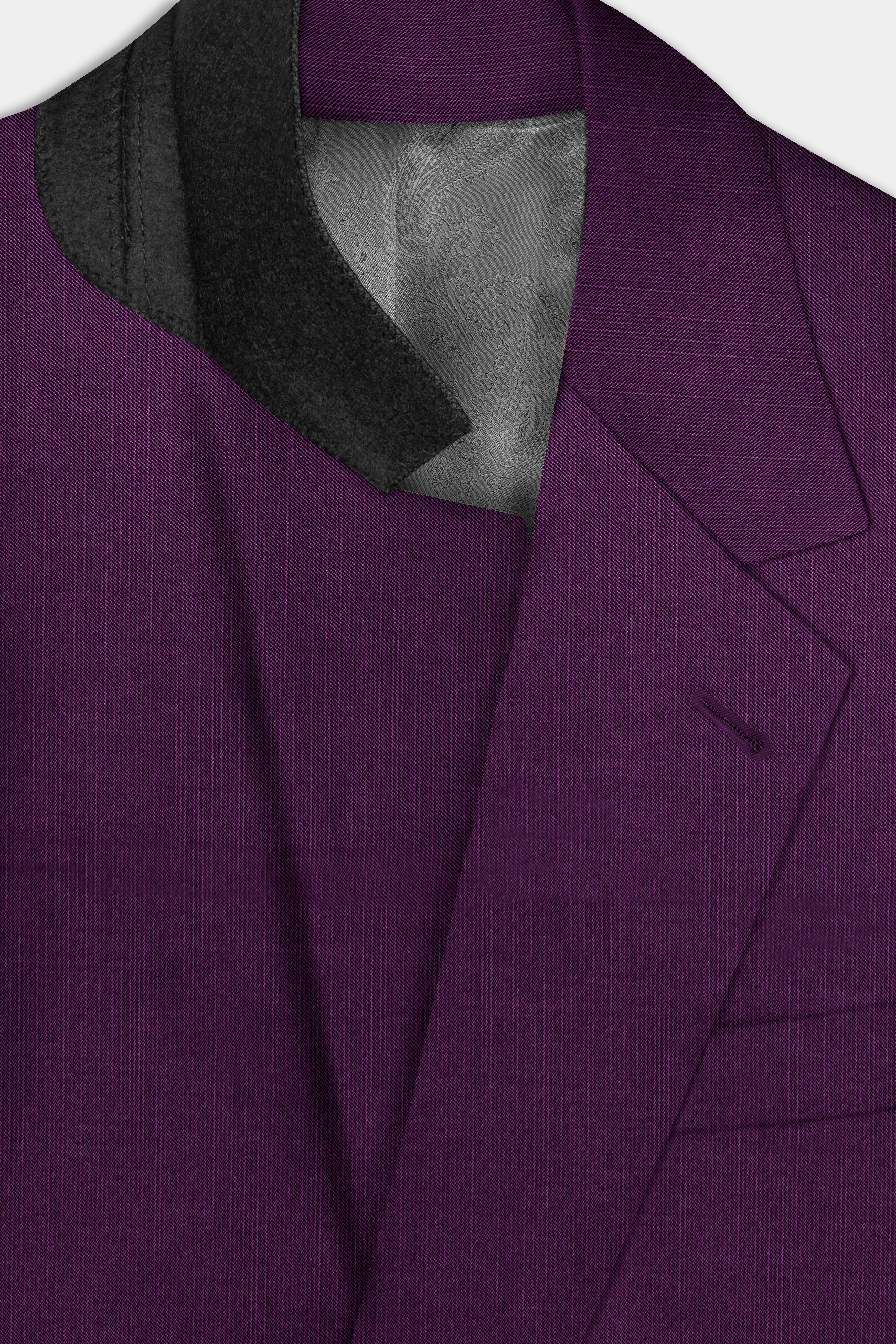 Orchid-Grape Purple Solid Wool Rich Single Breasted Slight Stretch Suit