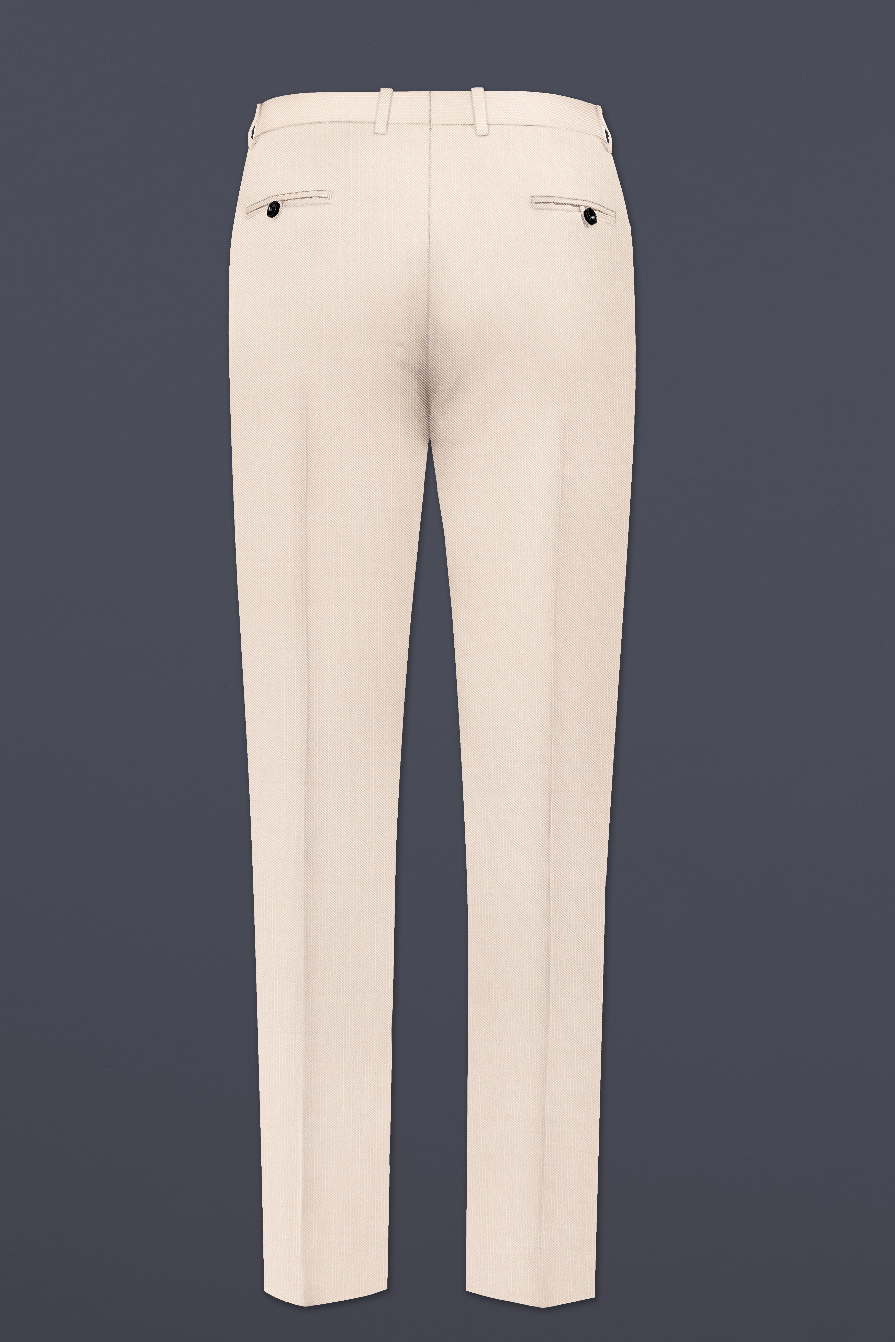 Velivon-Bizarre Cream Solid Wool Rich Single Breasted Stretchable traveler Suit