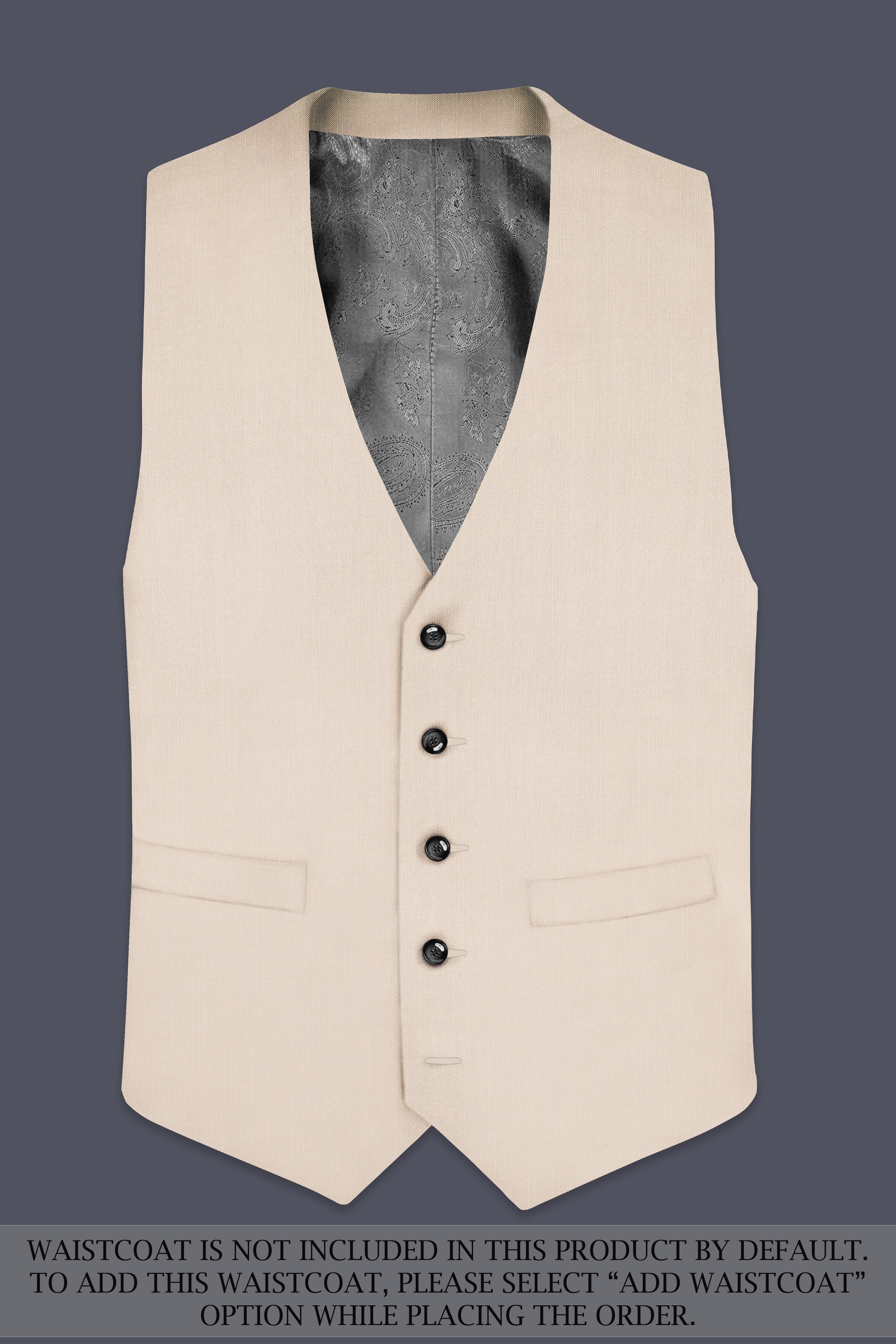 Velivon-Bizarre Cream Solid Wool Rich Single Breasted Stretchable traveler Suit