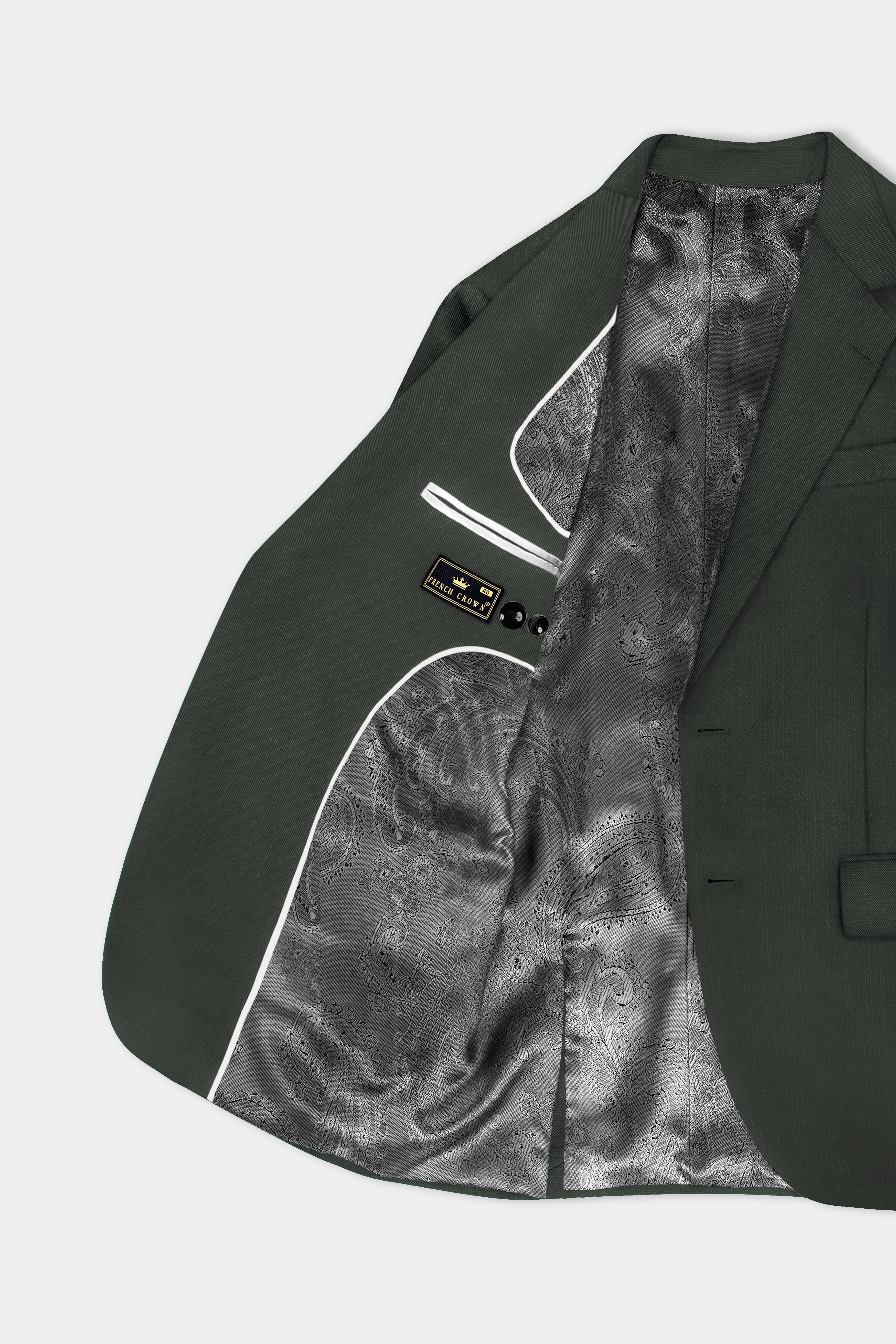 Shafton-Mine Shaft Green Solid Wool Rich Single Breasted Stretchable traveler Suit