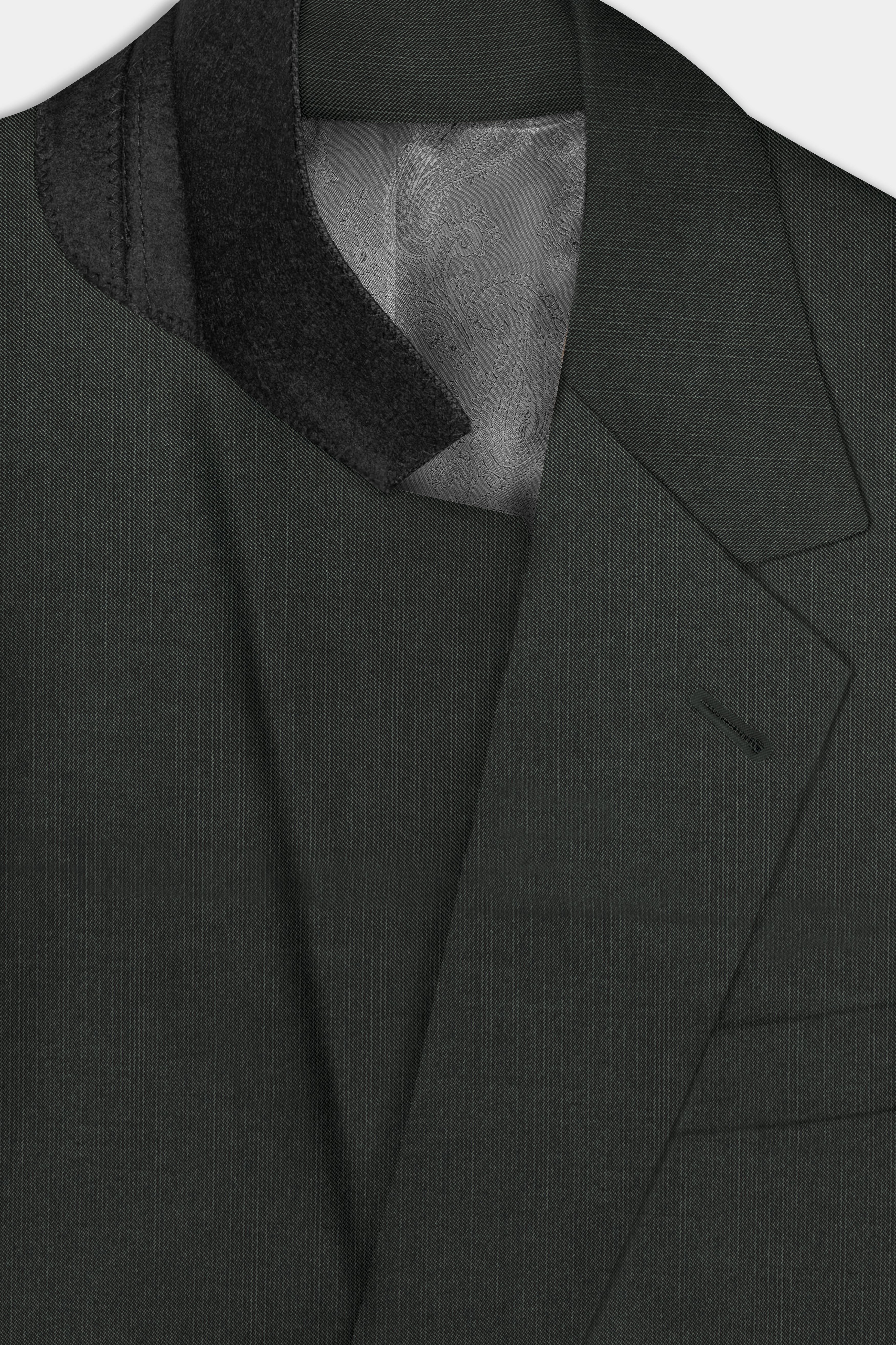 Shafton-Mine Shaft Green Solid Wool Rich Single Breasted Stretchable traveler Suit