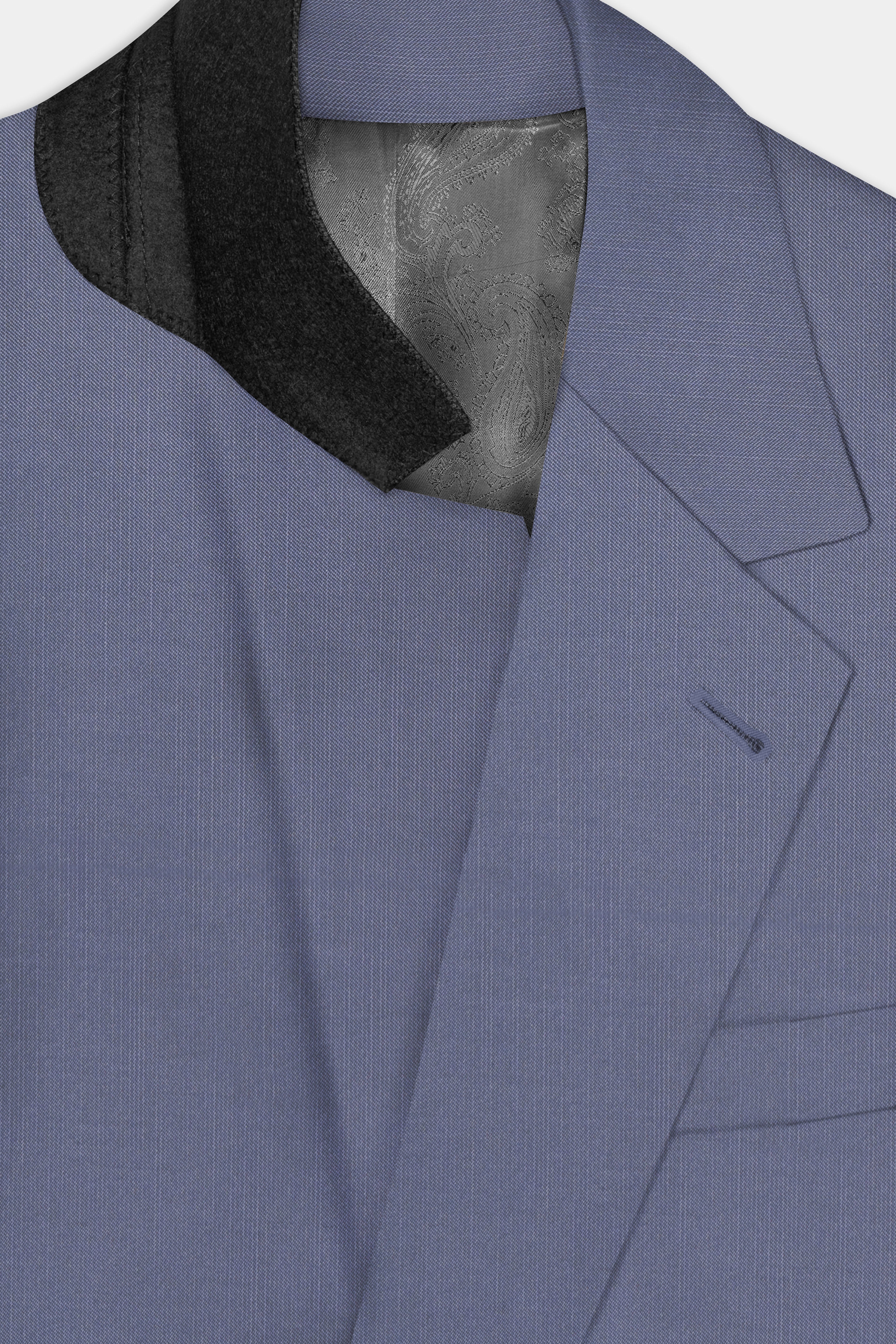 Zenith-Comet Blue Solid Wool Rich Single Breasted Stretchable traveler Suit