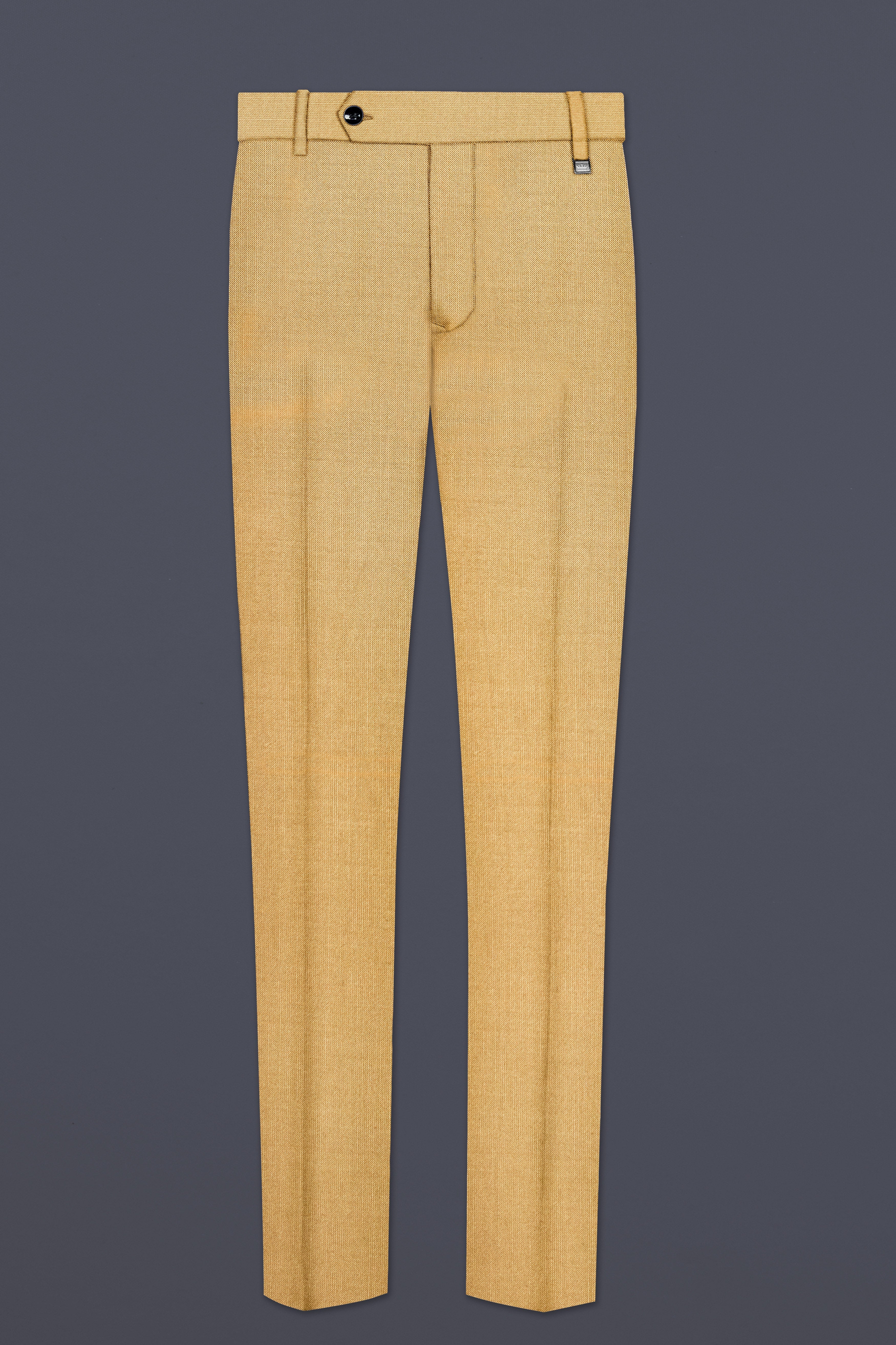 Marula-Desert Yellow Solid Wool Rich Single Breasted Stretchable traveler Suit