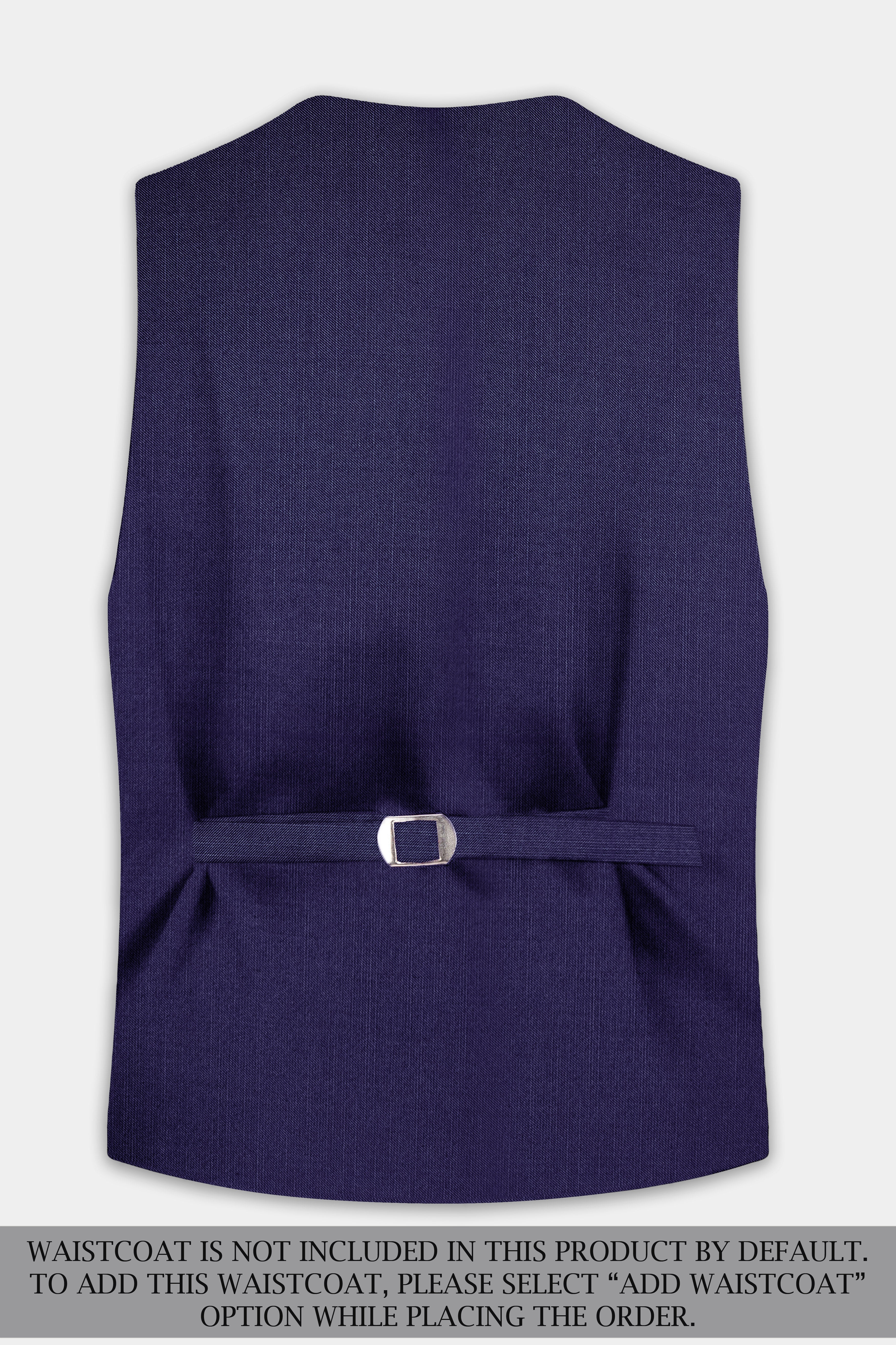 Triton-Martinique Blue Solid Wool Rich Single Breasted Stretchable traveler Suit