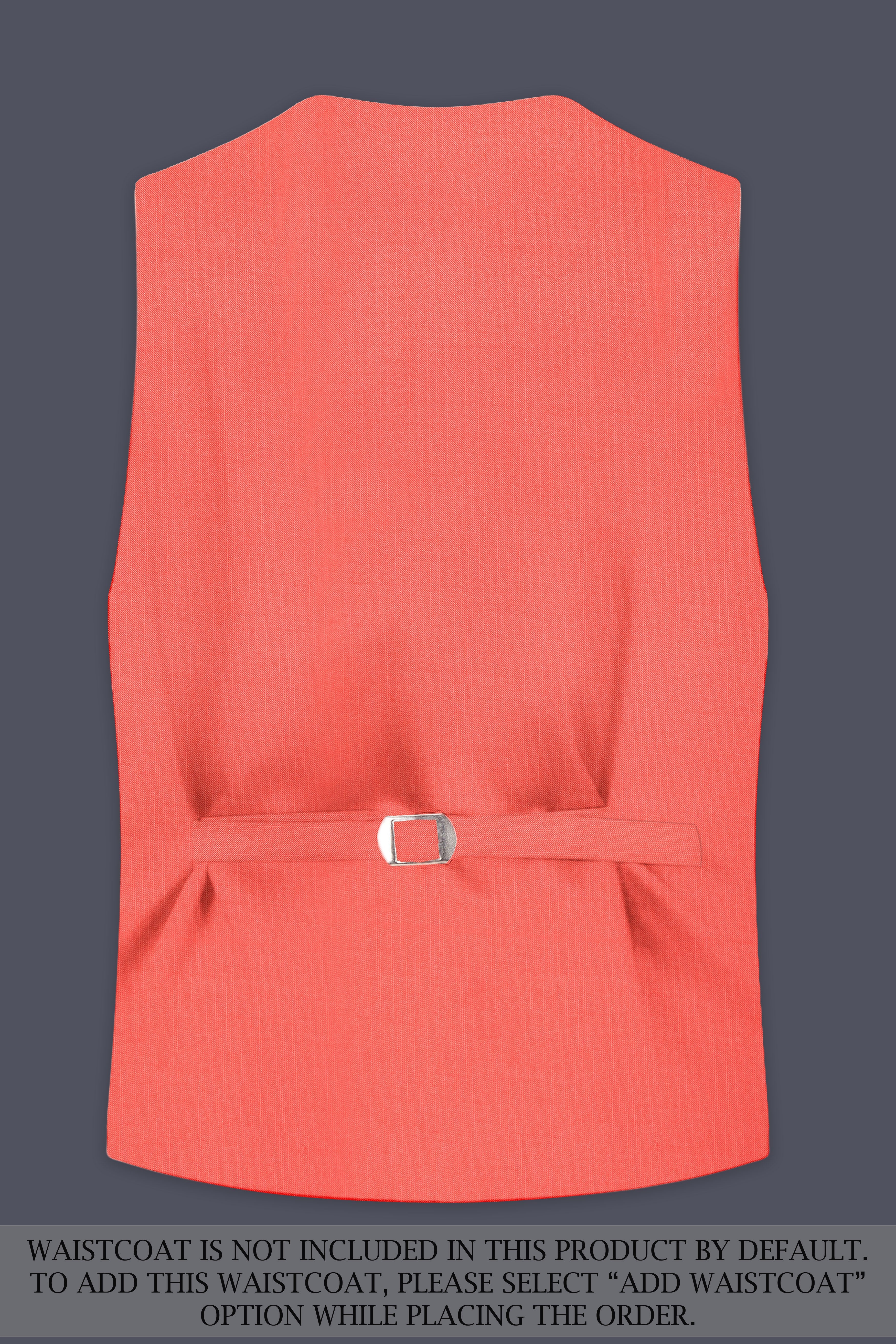 Aurora-Salmon Orange Solid Wool Rich Single Breasted Stretchable traveler Suit