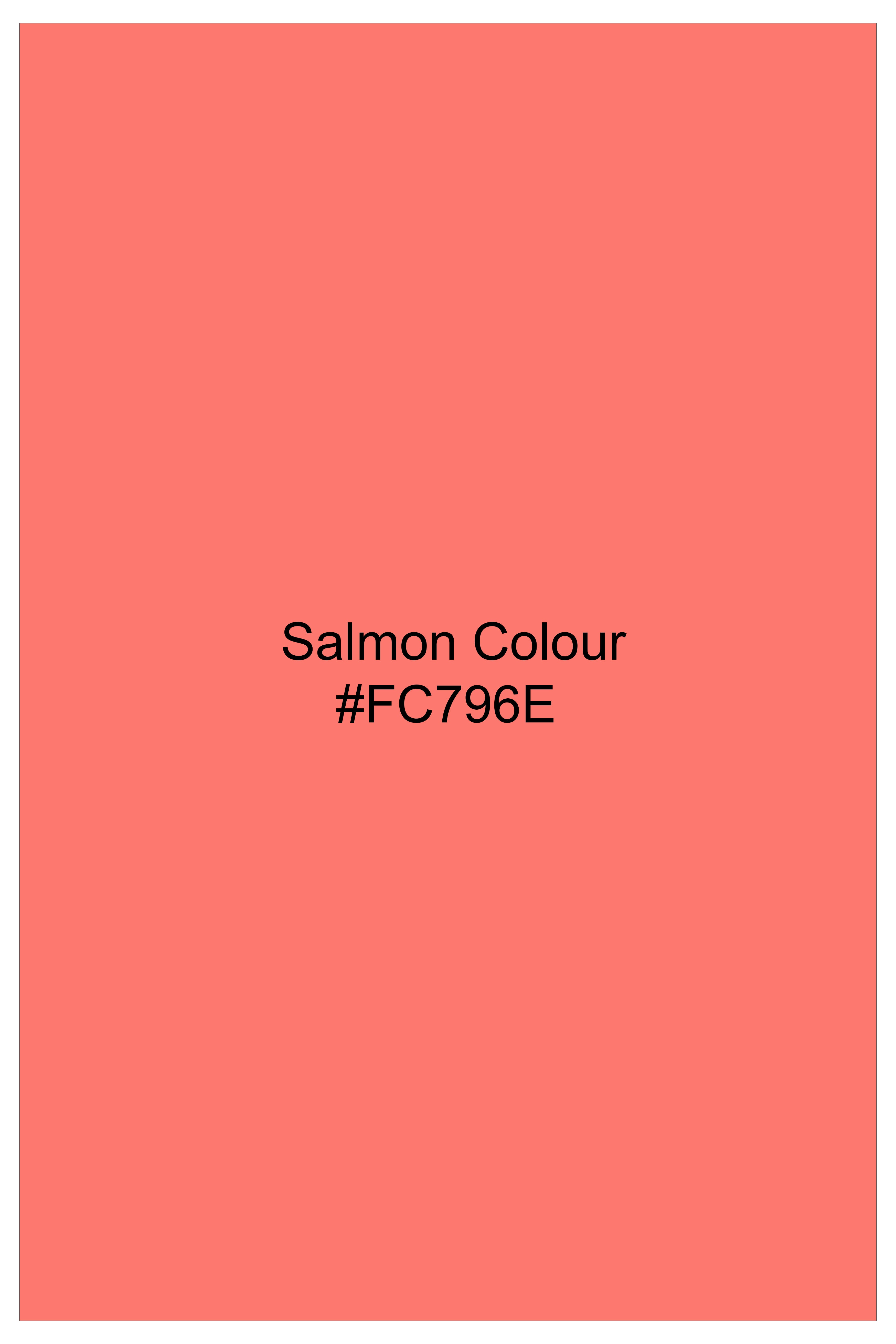 Aurora-Salmon Orange Solid Wool Rich Single Breasted Stretchable traveler Suit