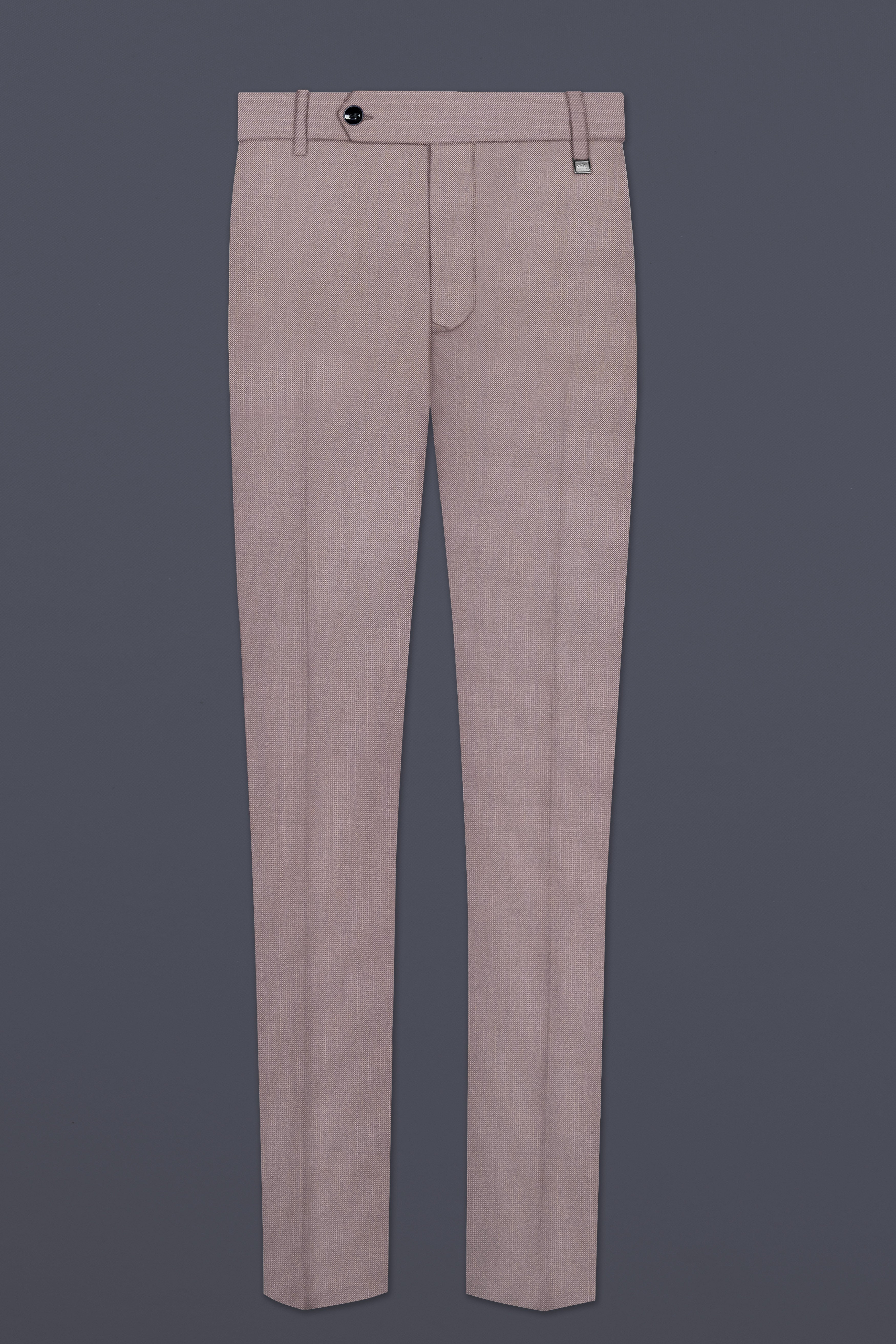 Amour-Rose Quartz Pink Solid Wool Rich Single Breasted Stretchable traveler Suit