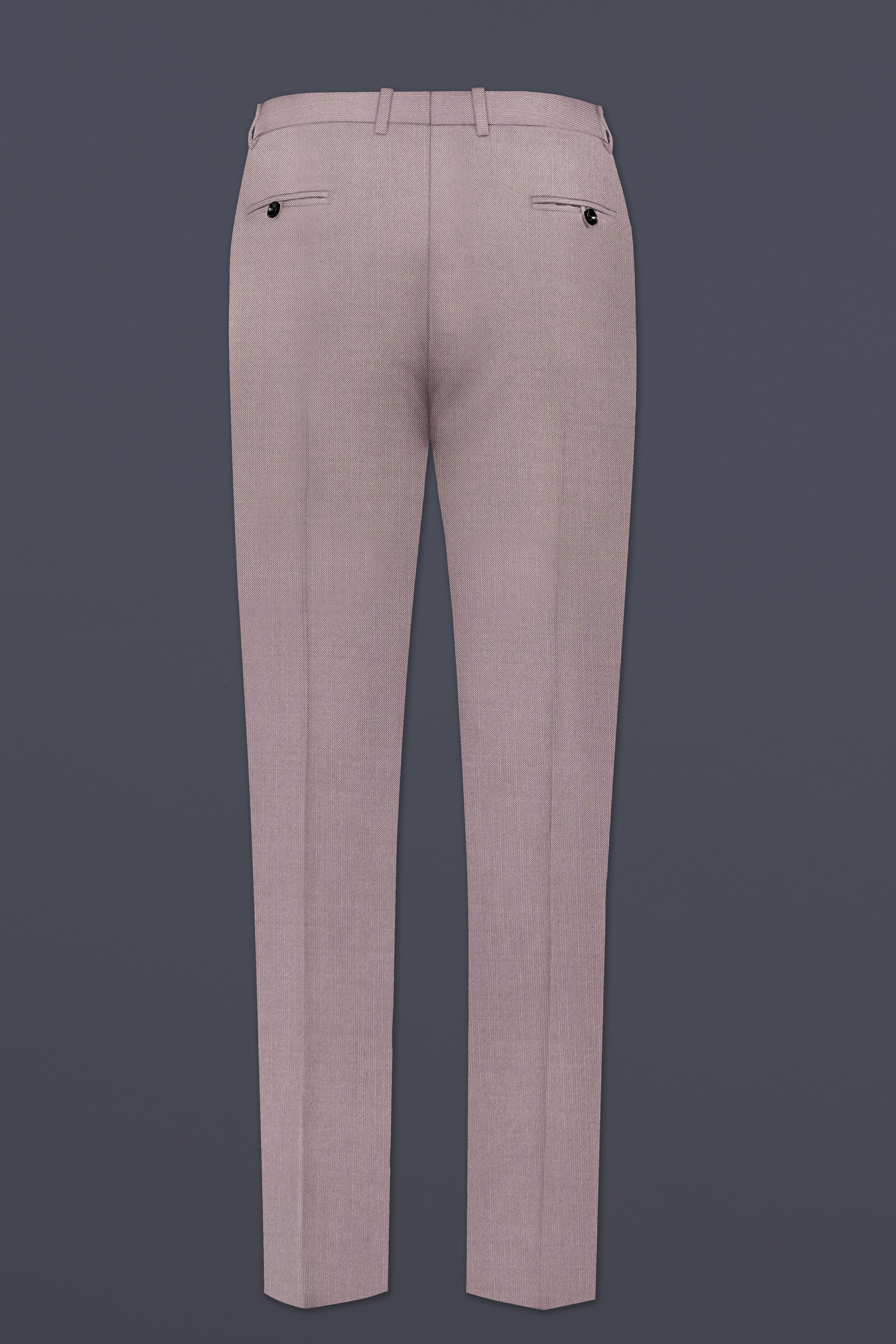 Amour-Rose Quartz Pink Solid Wool Rich Single Breasted Stretchable traveler Suit