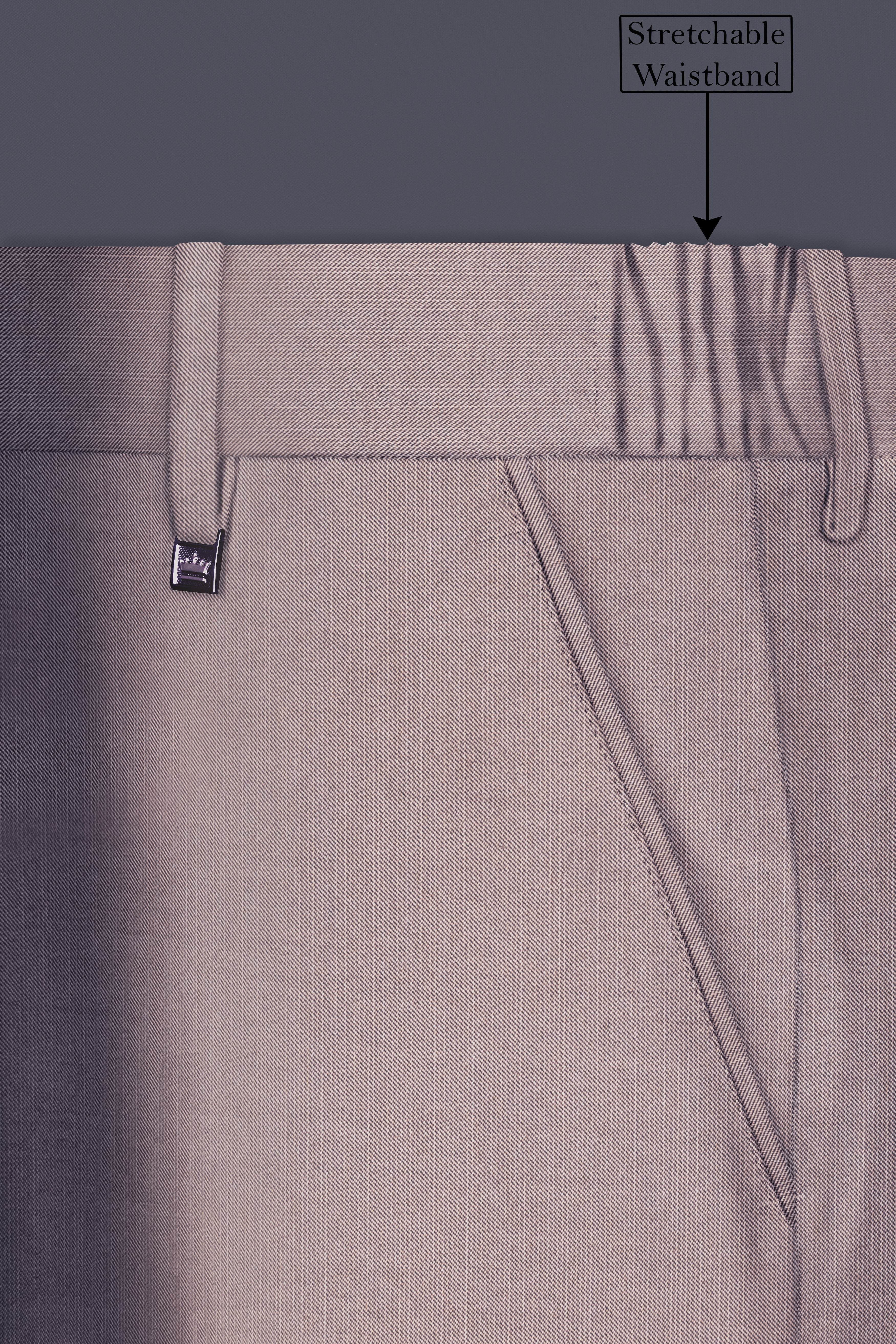 Amour-Rose Quartz Pink Solid Wool Rich Single Breasted Stretchable traveler Suit