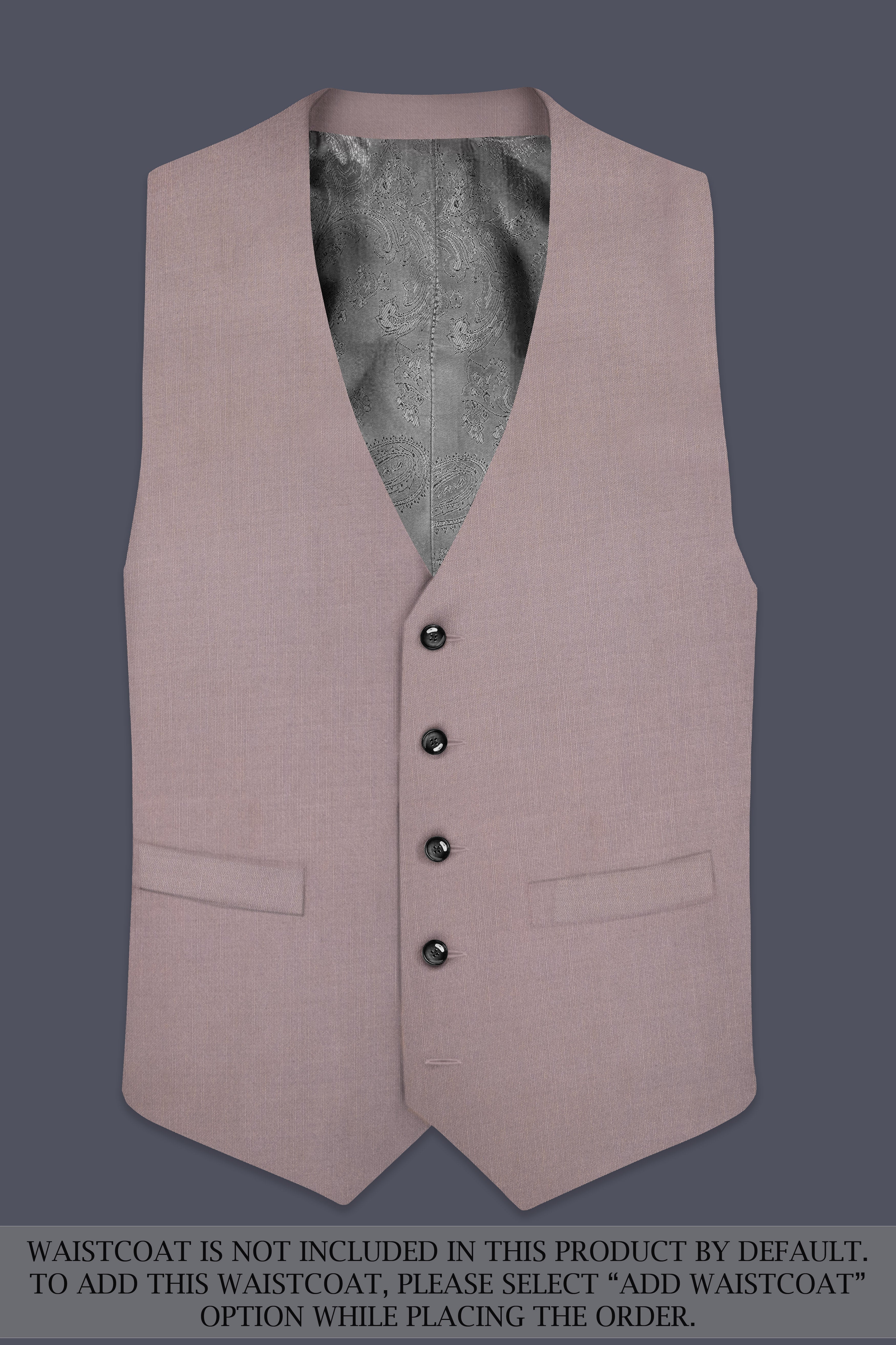 Amour-Rose Quartz Pink Solid Wool Rich Single Breasted Stretchable traveler Suit