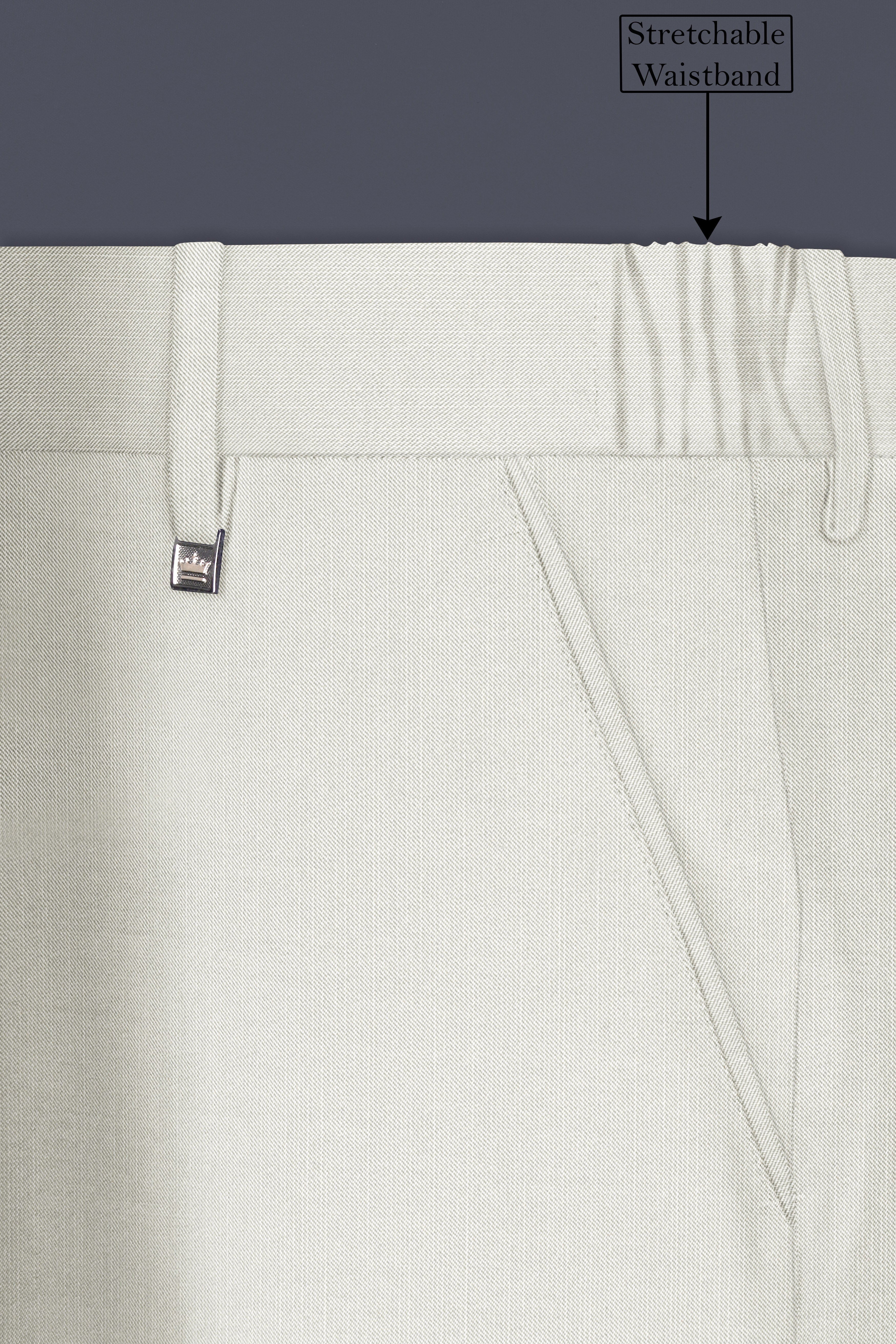 Mist-Swirl Gray Solid Wool Rich Single Breasted Stretchable traveler Suit
