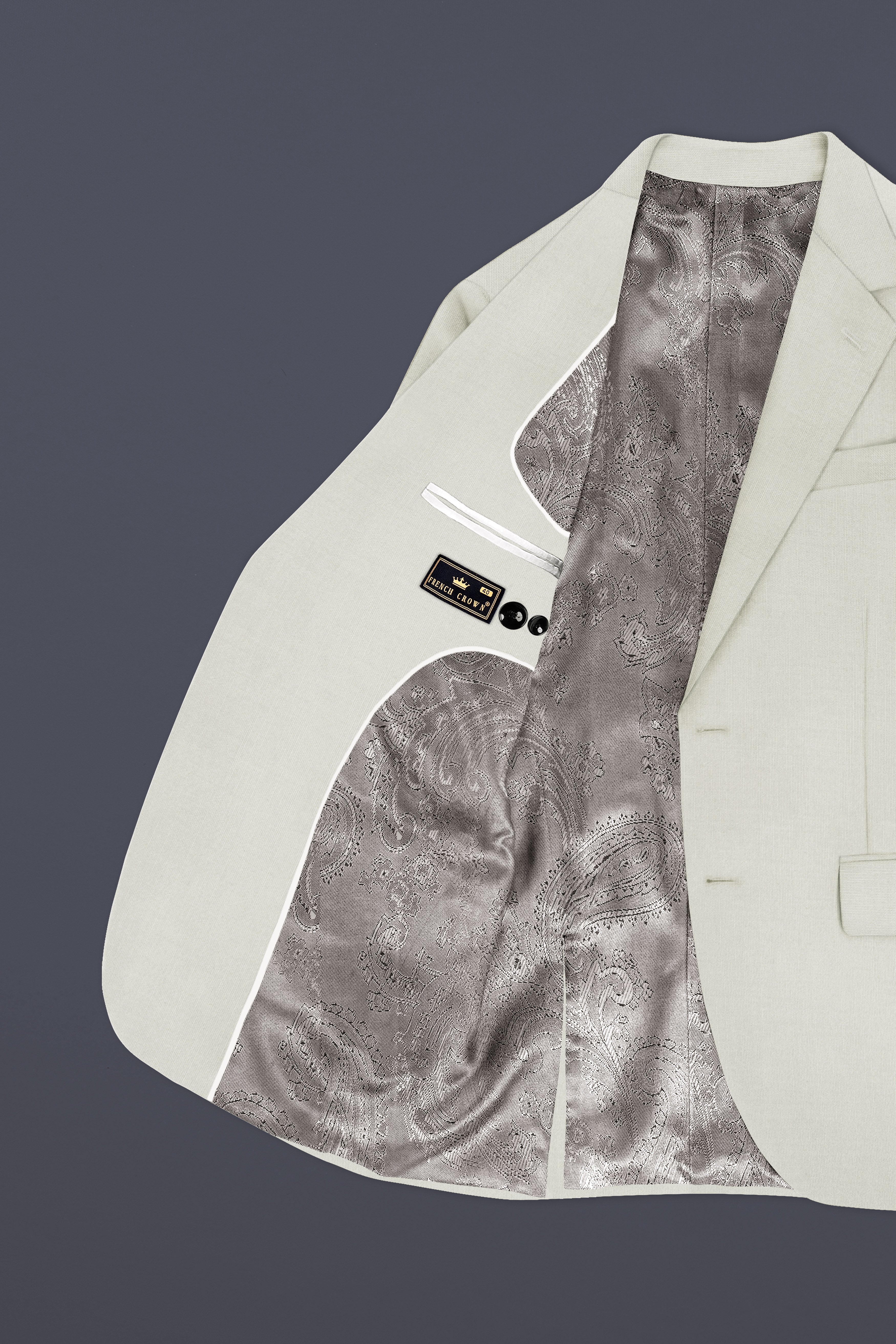 Mist-Swirl Gray Solid Wool Rich Single Breasted Stretchable traveler Suit