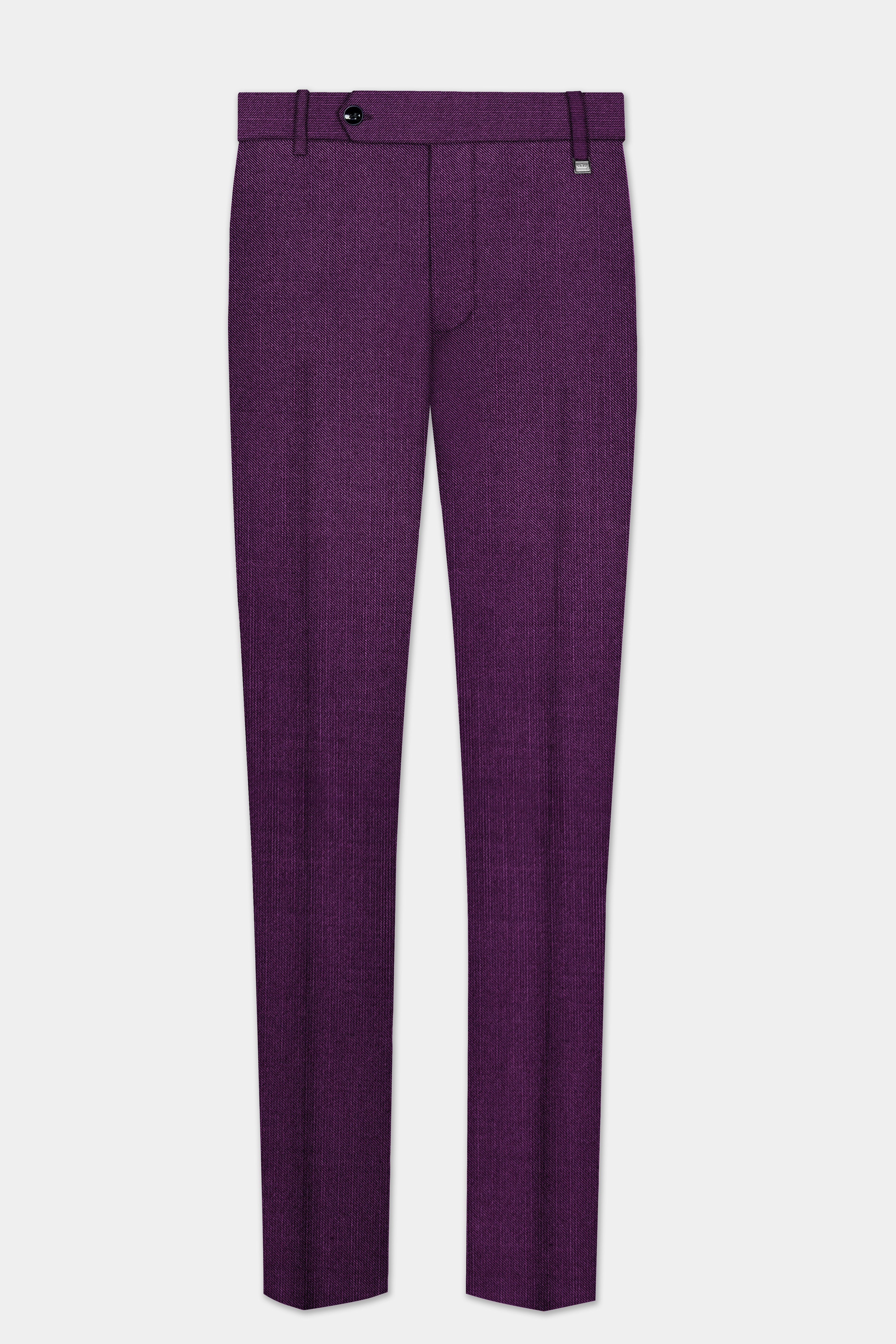 Orchid-Grape Purple Solid Wool Rich Double Breasted Stretchable traveler Suit