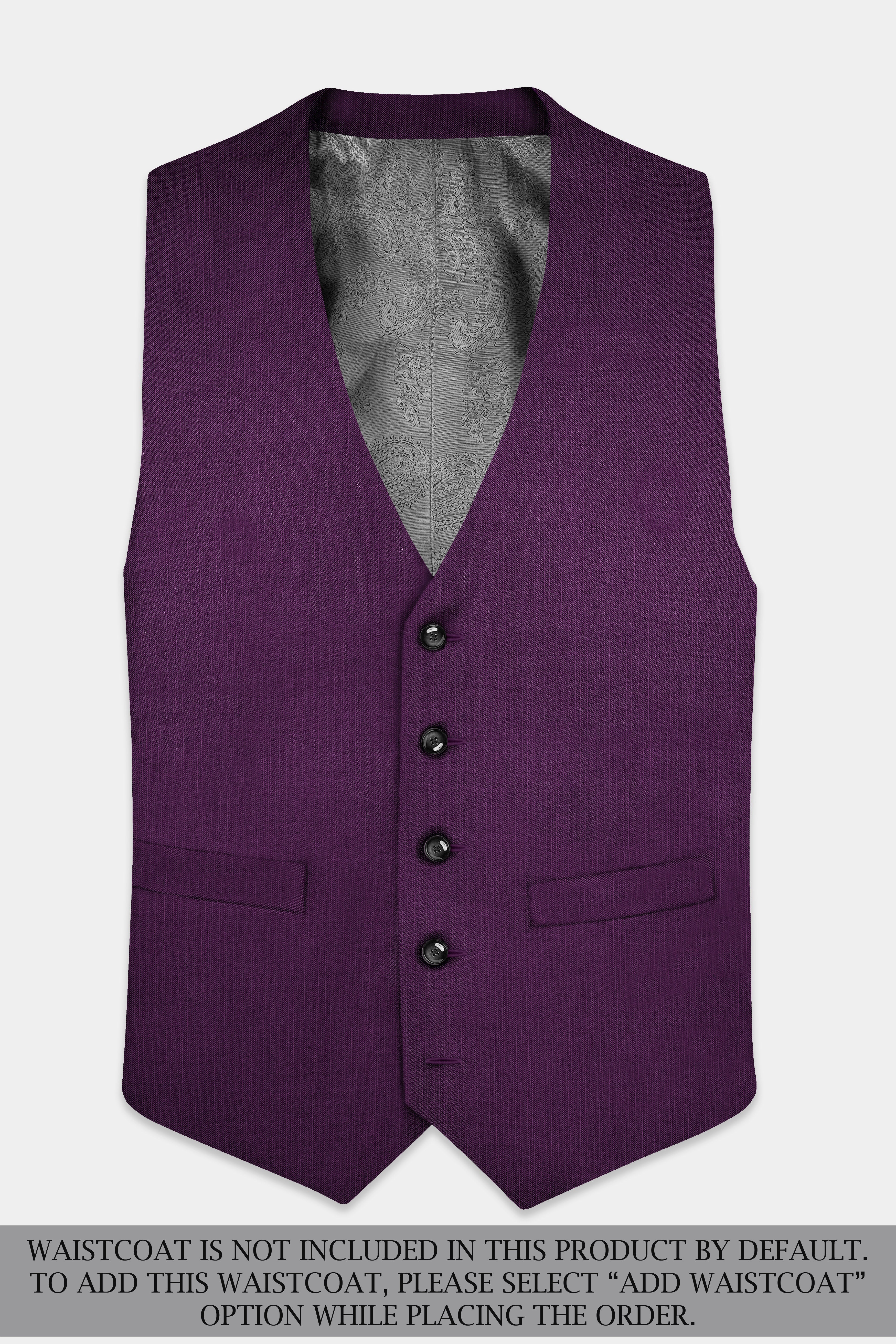 Orchid-Grape Purple Solid Wool Rich Double Breasted Stretchable traveler Suit