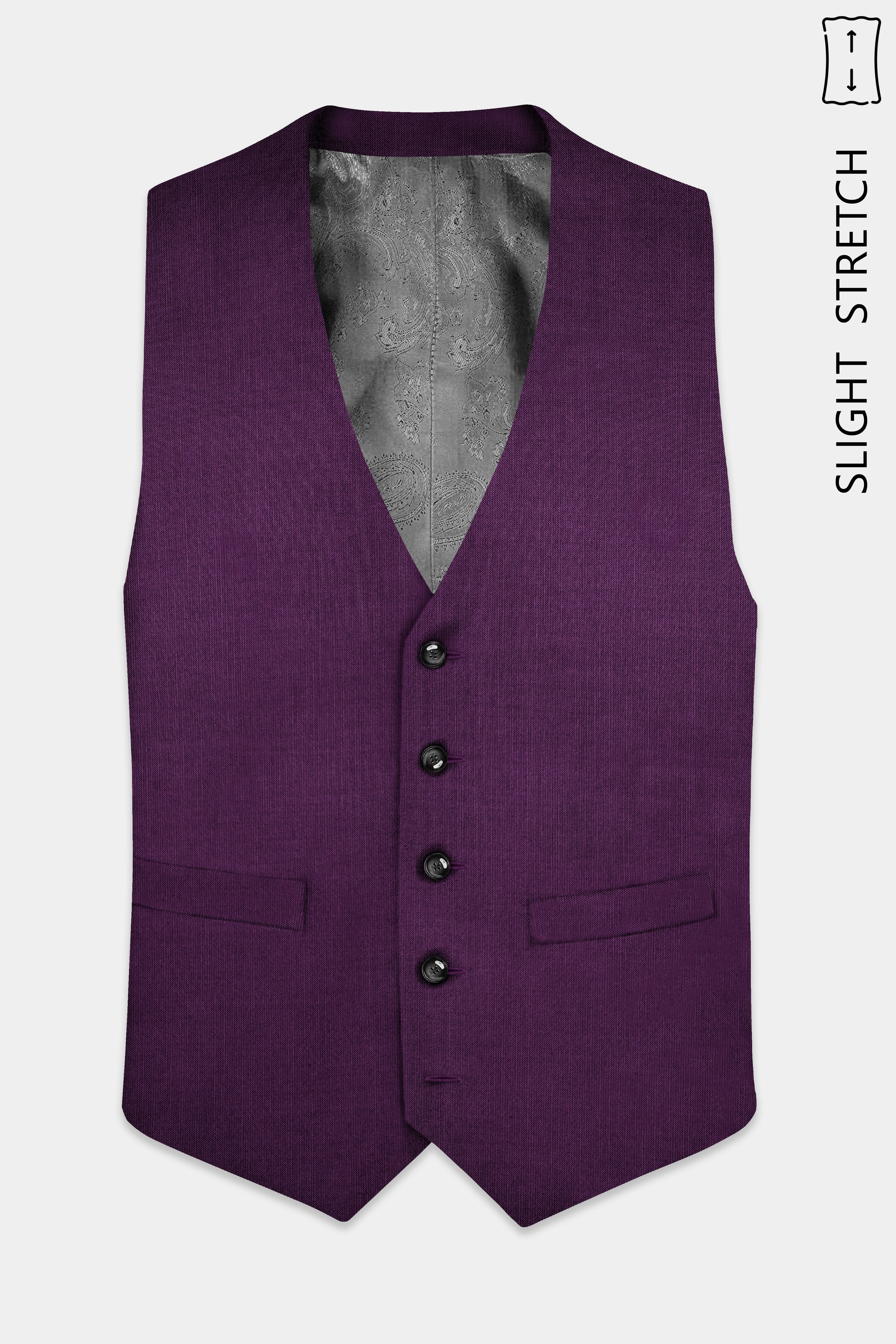 Orchid-Grape Purple Solid Wool Rich Double Breasted Slight Stretch Suit