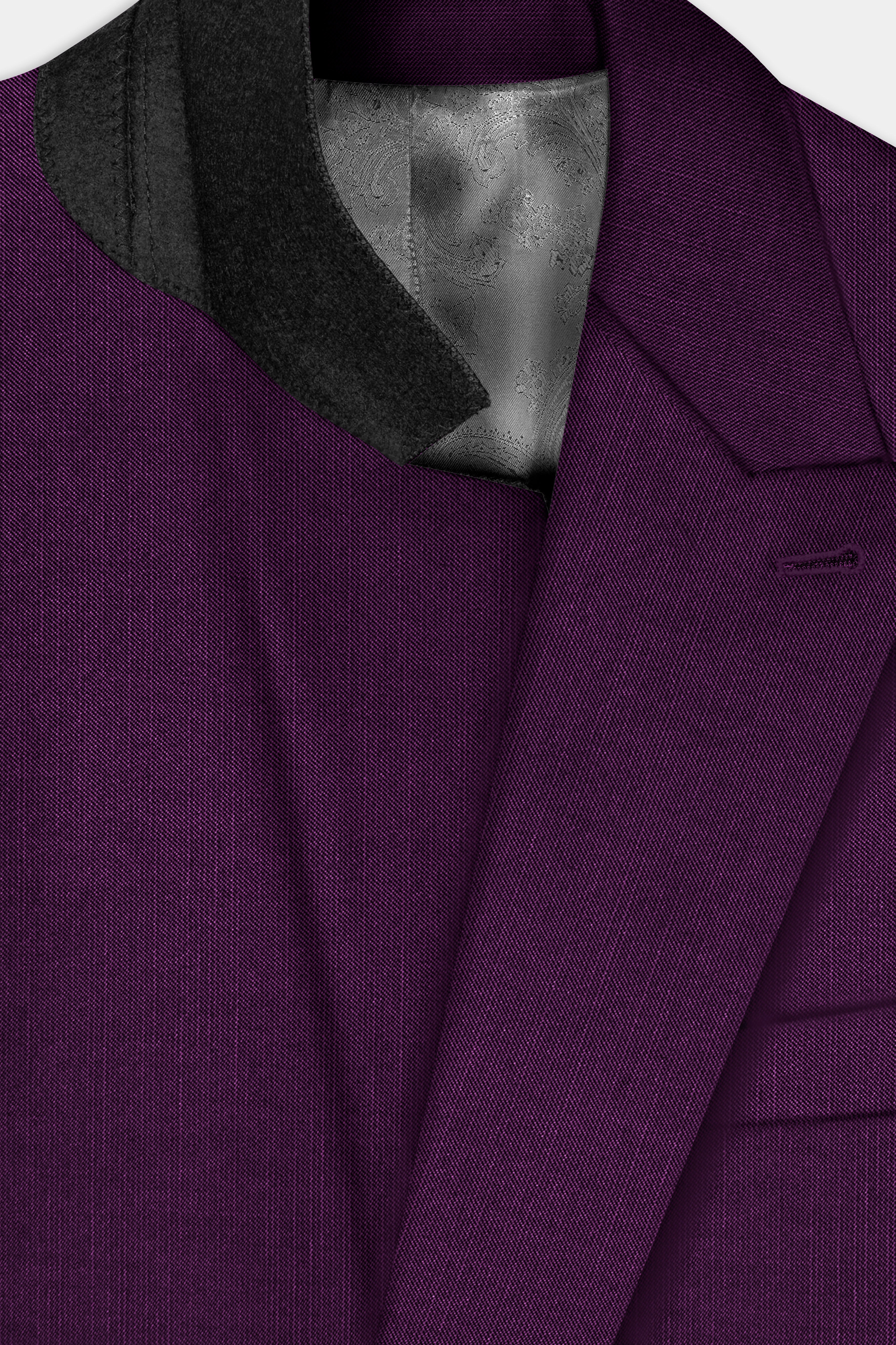 Orchid-Grape Purple Solid Premium Wool Rich Double Breasted Suit