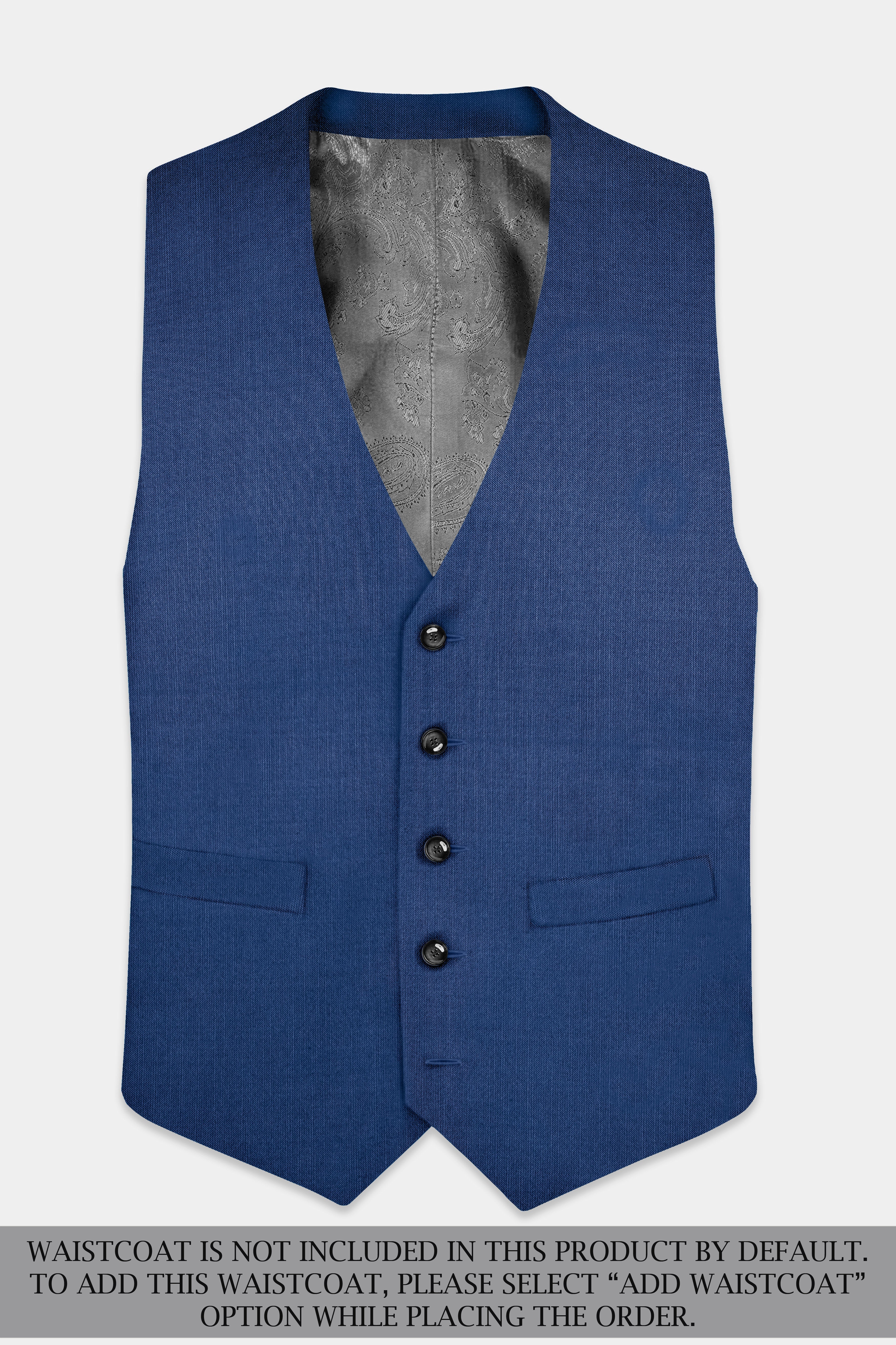 Marinoir-Cello Blue Solid Wool Rich Double Breasted Stretchable traveler Suit