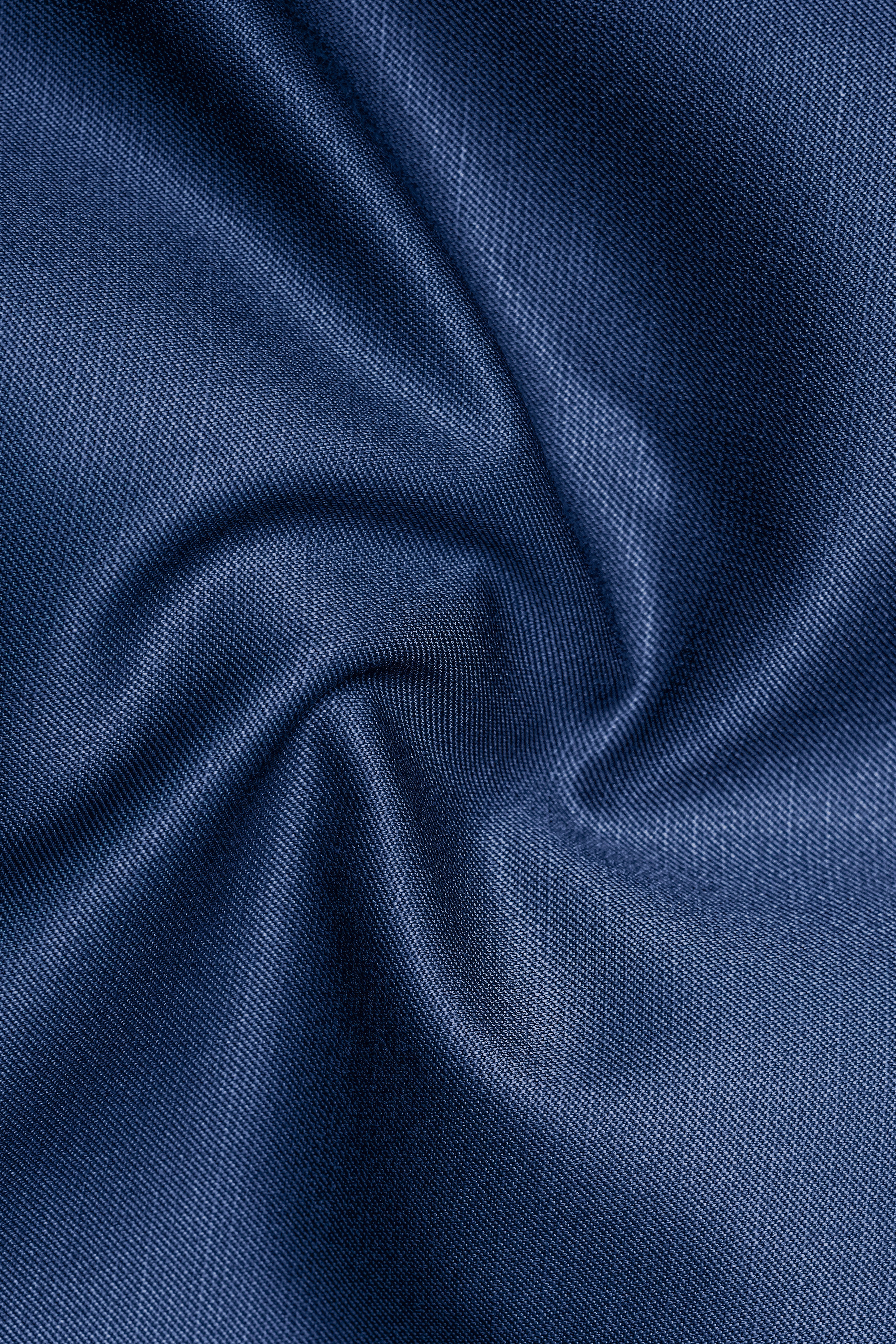Marinoir-Cello Blue Solid Wool Rich Double Breasted Stretchable traveler Suit