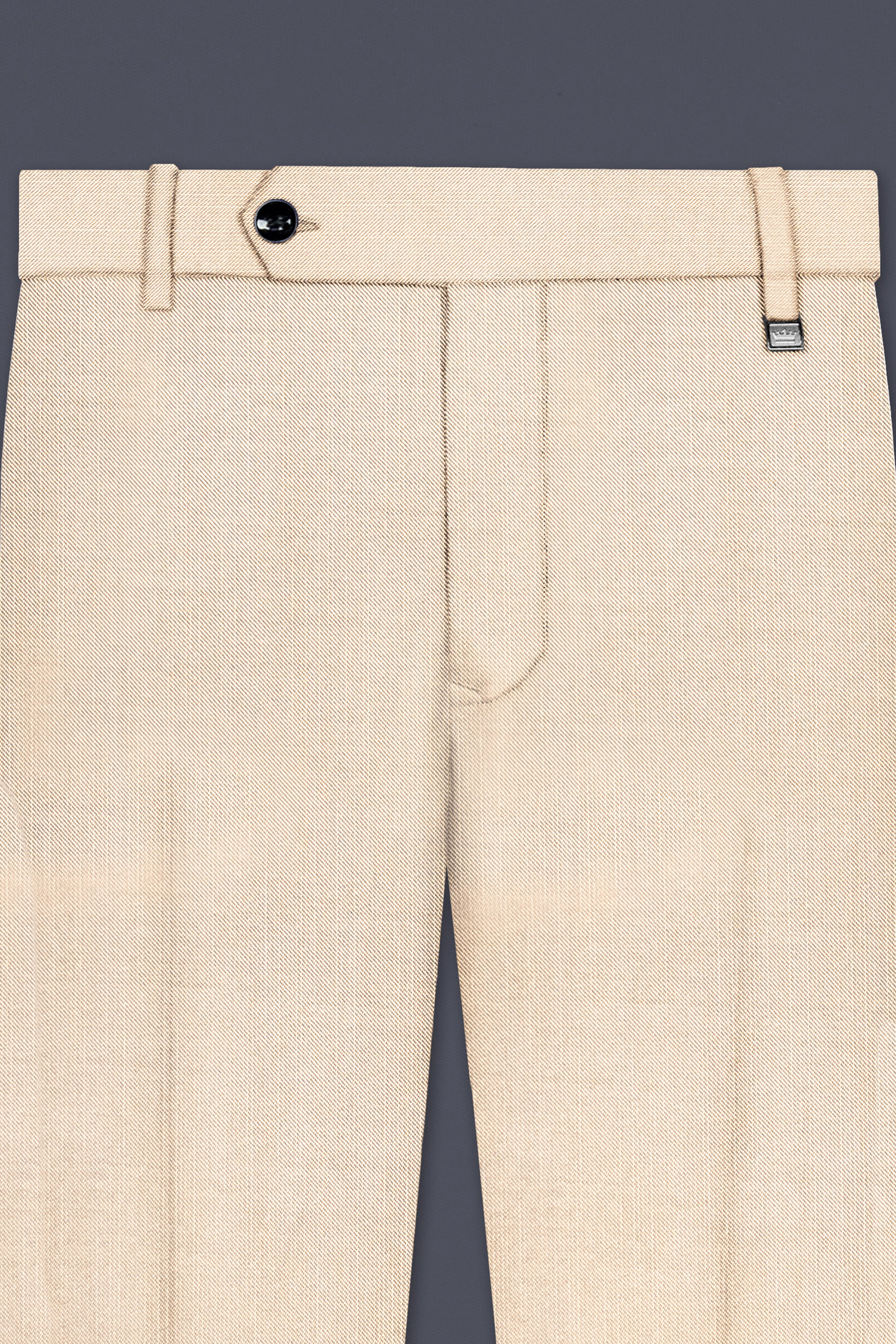 Biscotti-Parchment Cream Solid Wool Rich Double Breasted Slight Stretch Suit