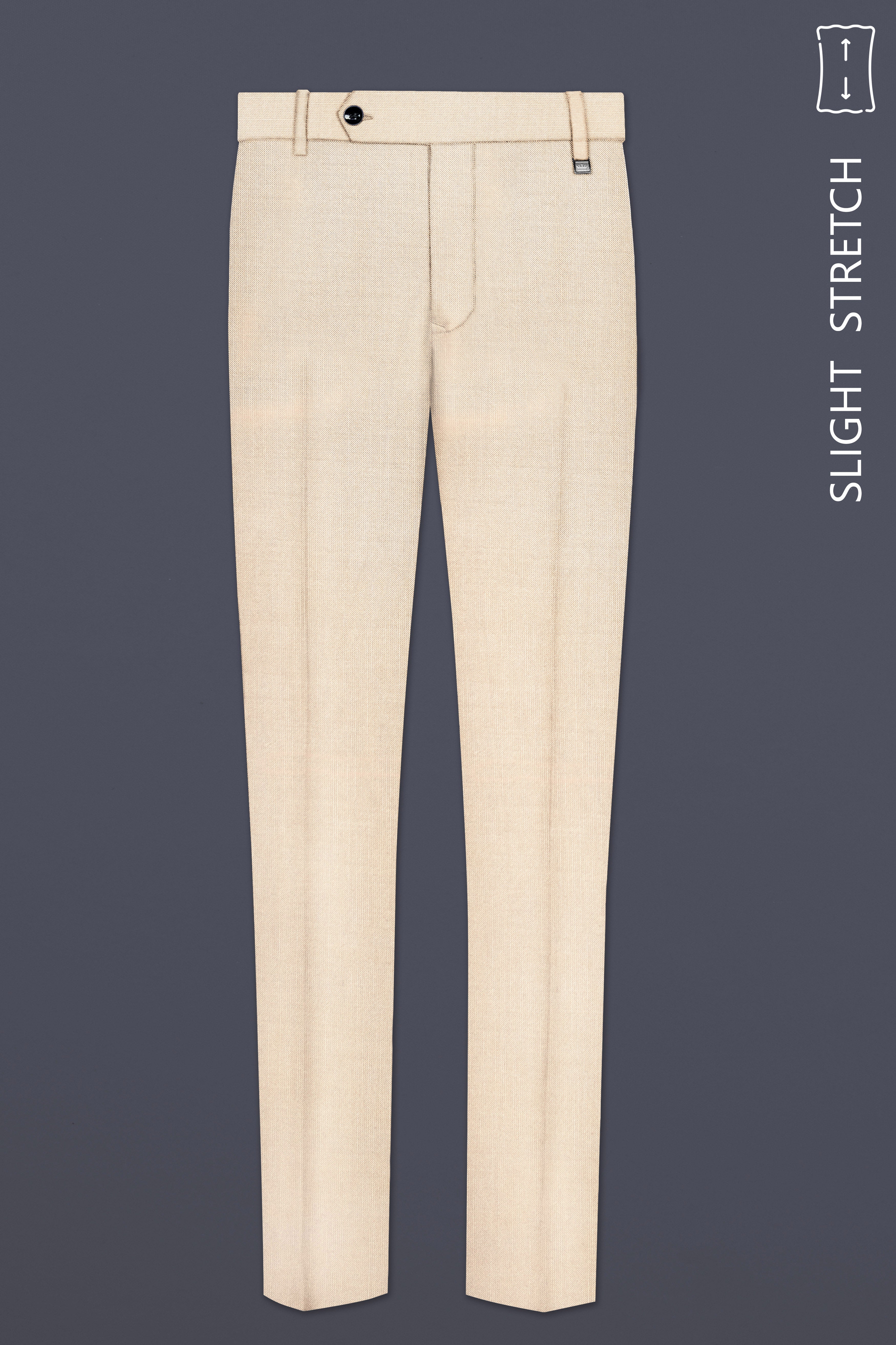 Biscotti-Parchment Cream Solid Wool Rich Double Breasted Slight Stretch Suit