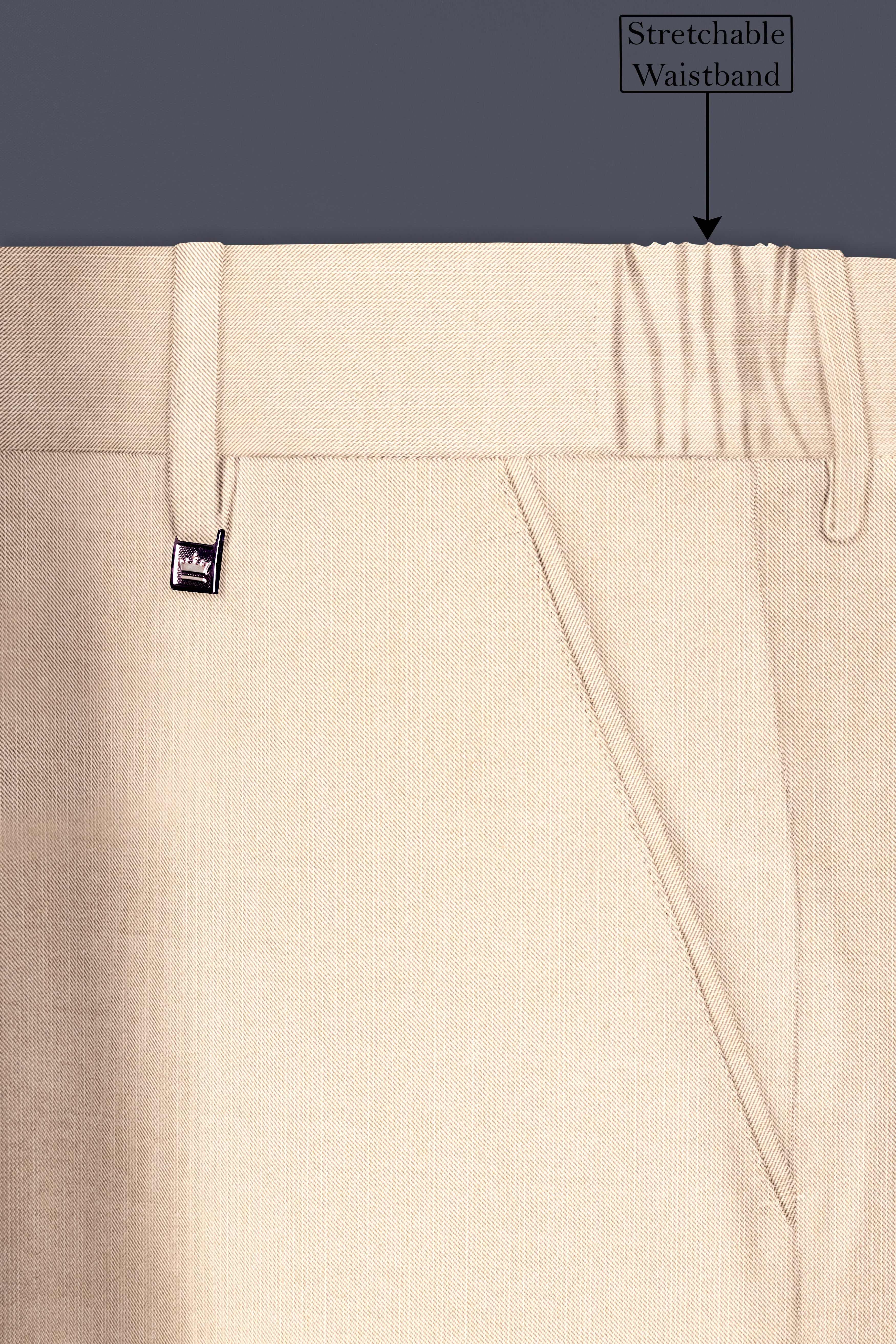 Biscotti-Parchment Cream Solid Wool Rich Double Breasted Slight Stretch Suit