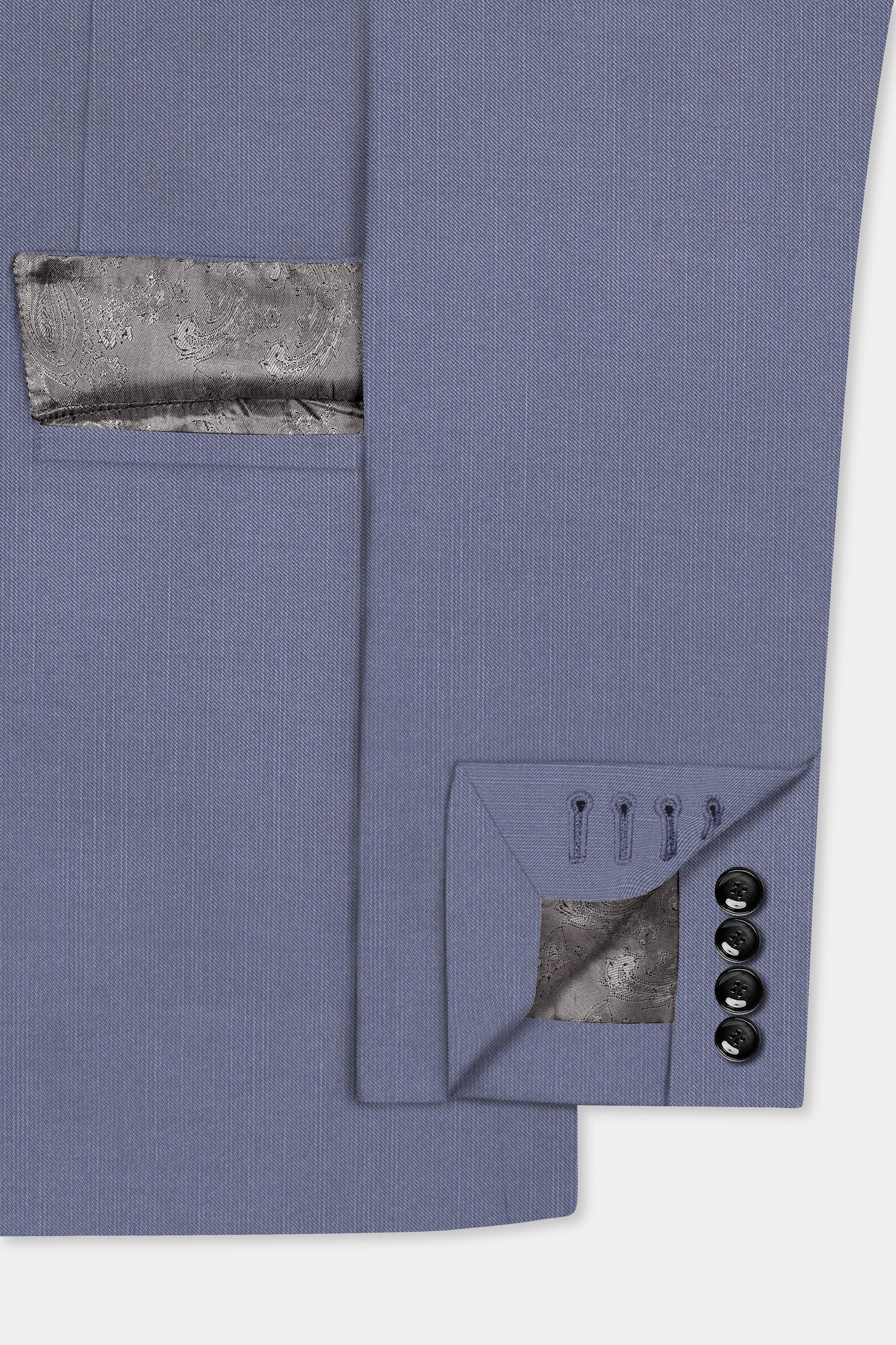Zenith-Comet Gray Solid Wool Rich Double Breasted Stretchable traveler Suit