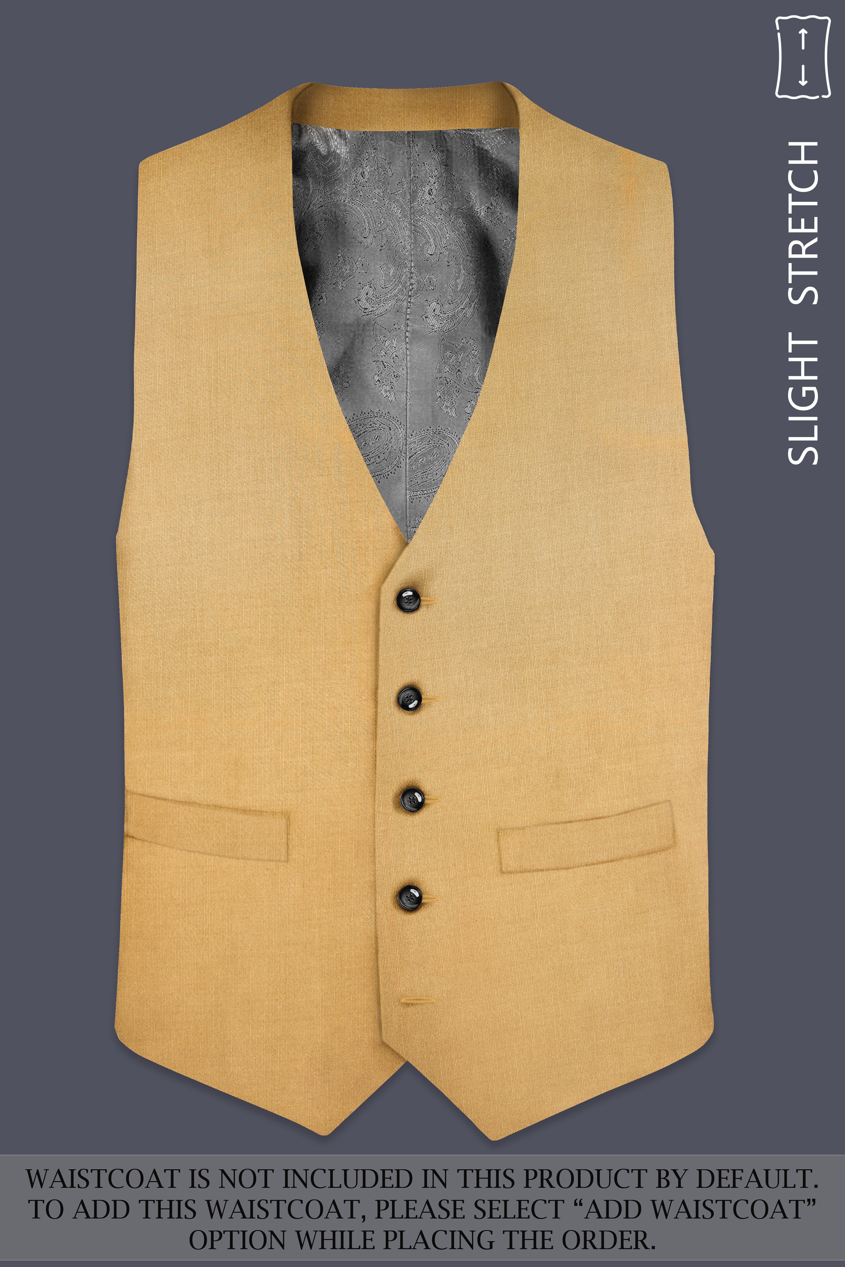 Marula-Desert Yellow Solid Wool Rich Double Breasted Slight Stretch Suit