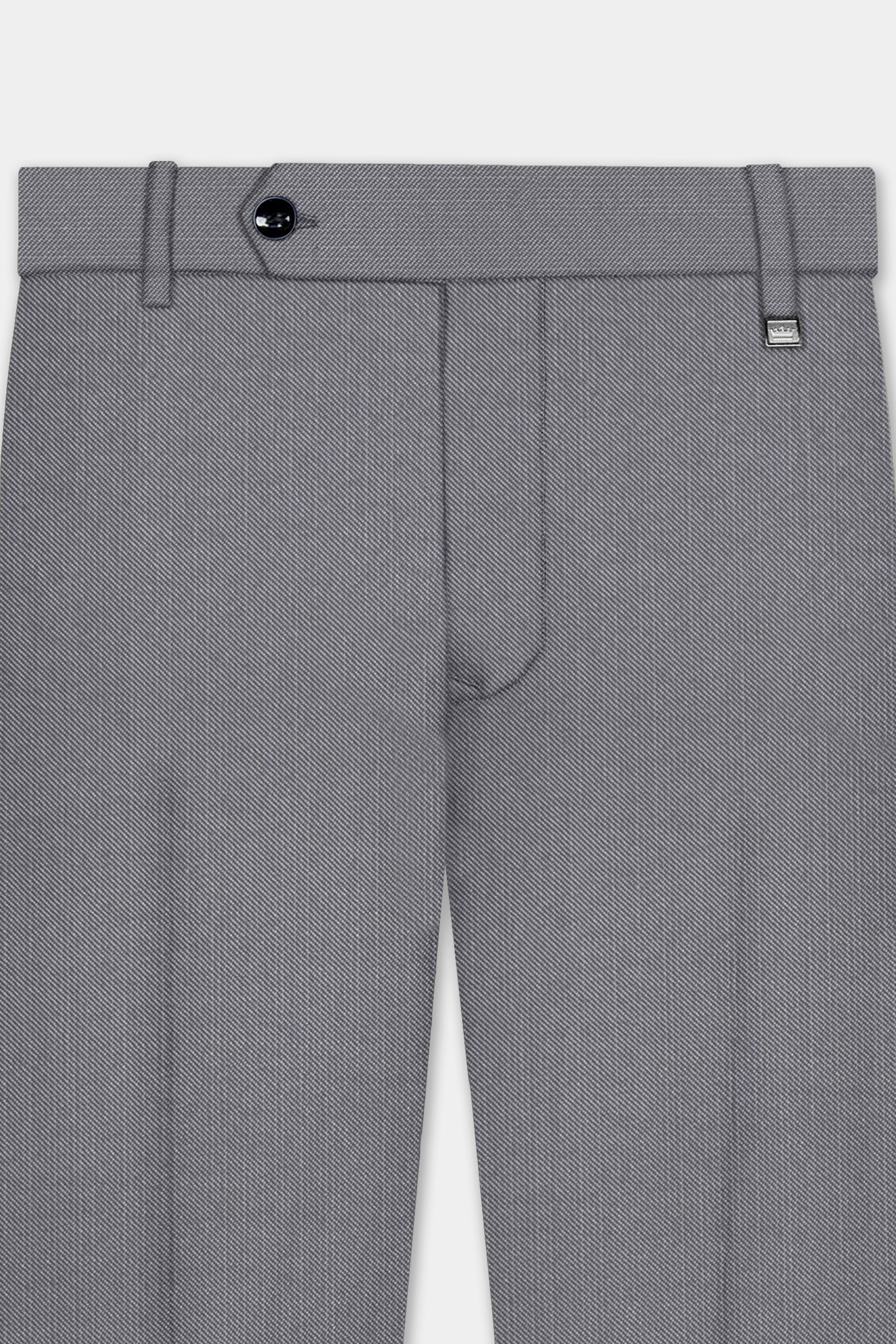 Dorian-Friar Gray Solid Wool Rich Double Breasted Stretchable traveler Suit