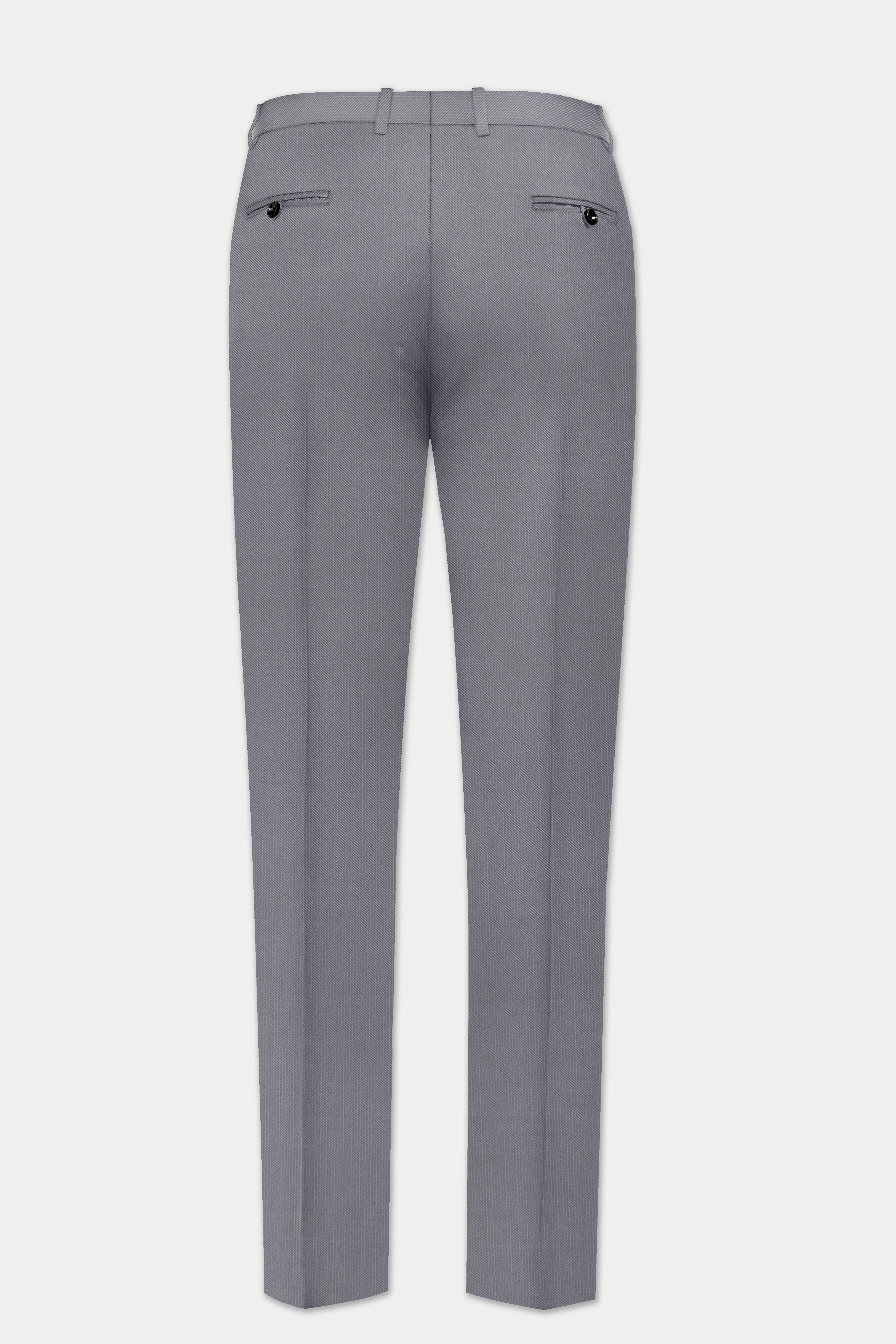 Dorian-Friar Gray Solid Wool Rich Double Breasted Stretchable traveler Suit