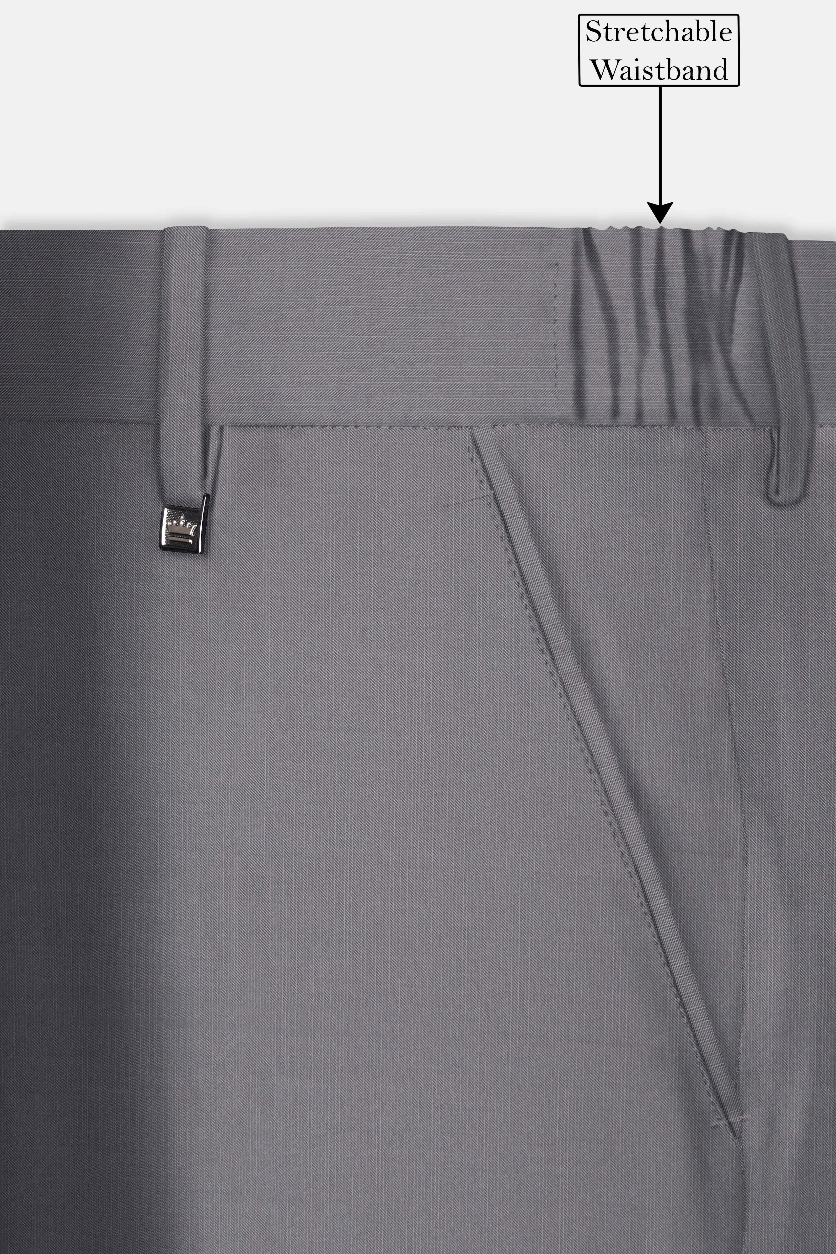 Dorian-Friar Gray Solid Wool Rich Double Breasted Stretchable traveler Suit