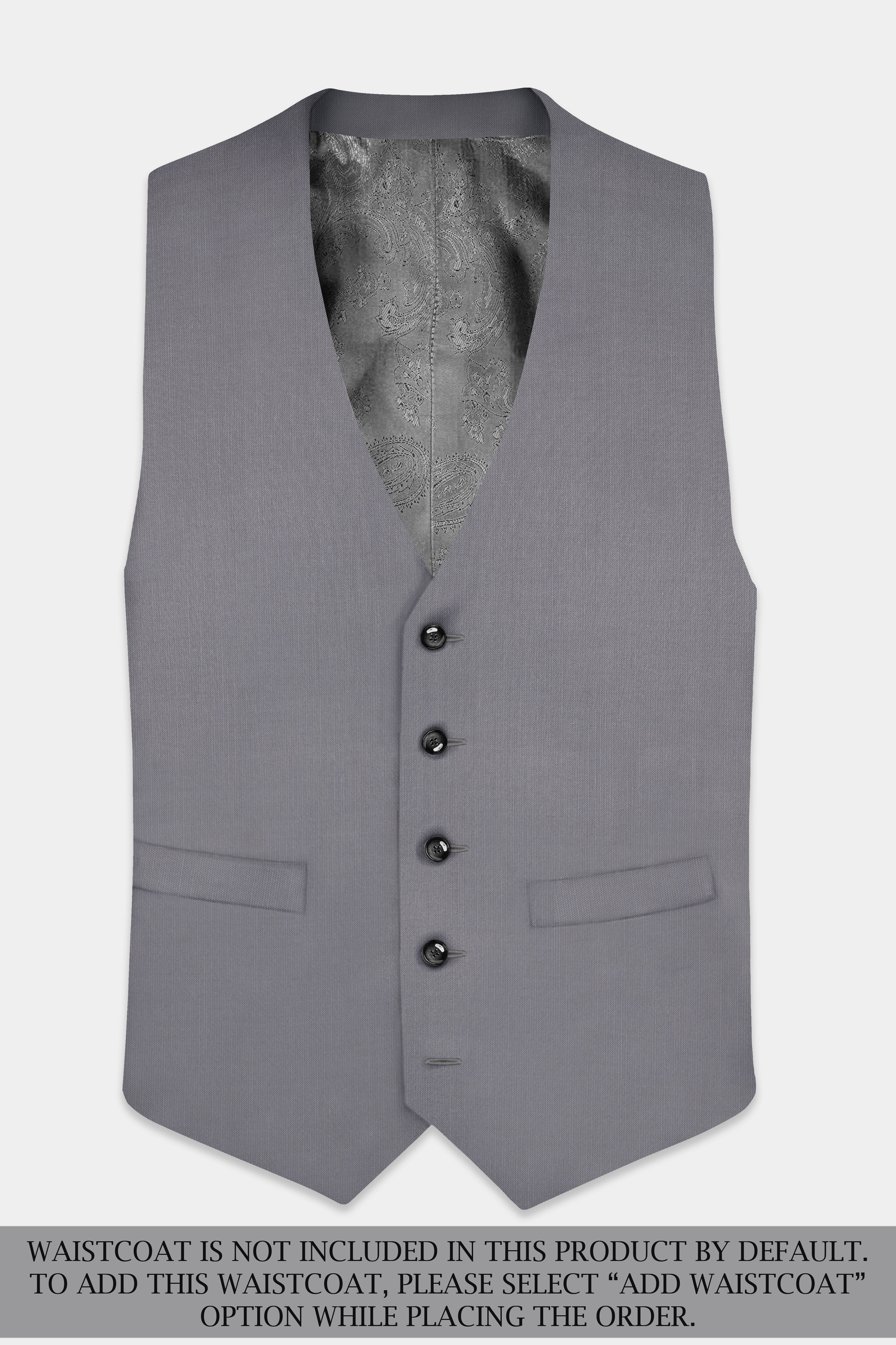 Dorian-Friar Gray Solid Wool Rich Double Breasted Stretchable traveler Suit