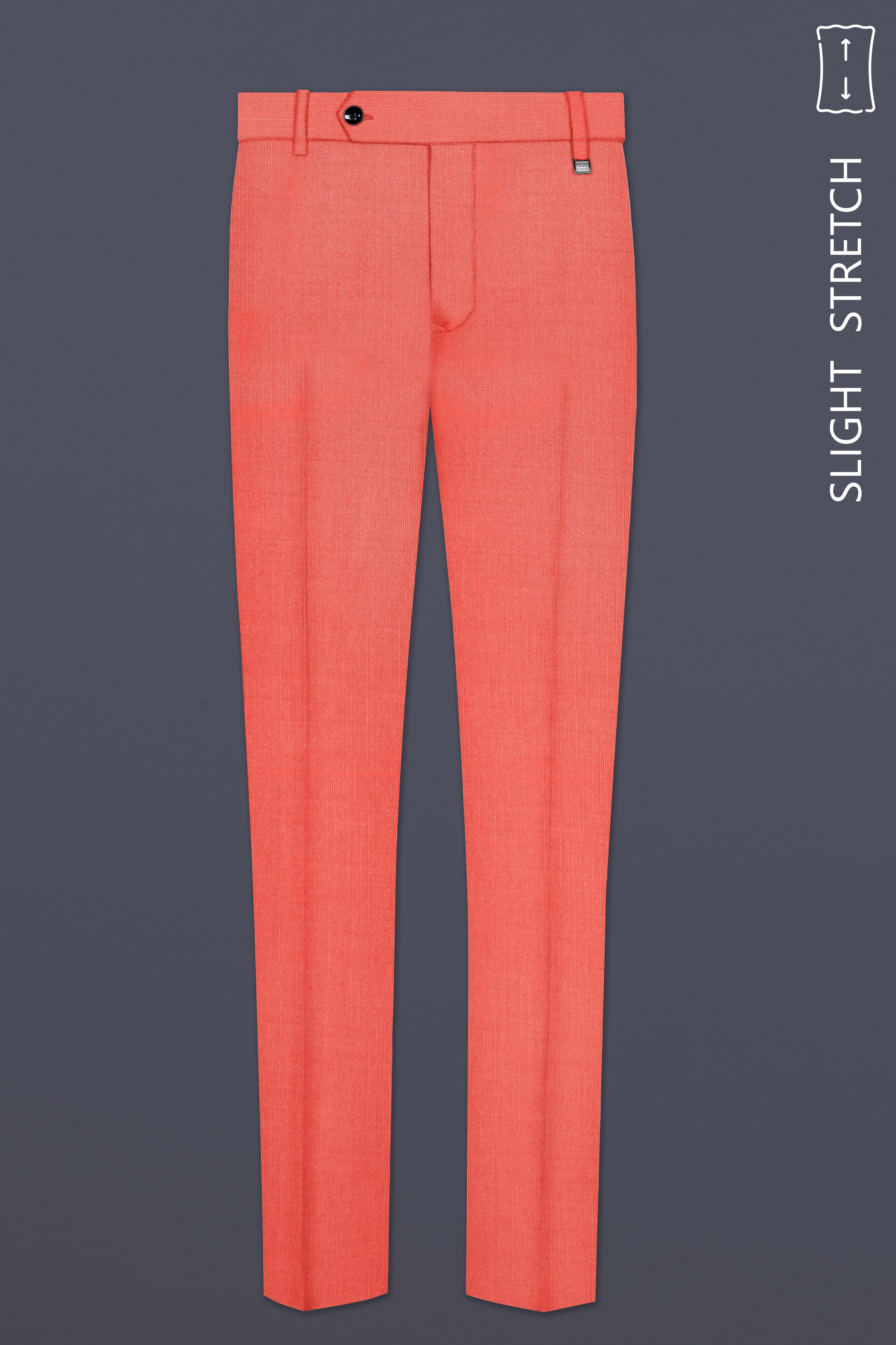 Aurora-Salmon Orange Solid Wool Rich Double Breasted Slight Stretch Suit